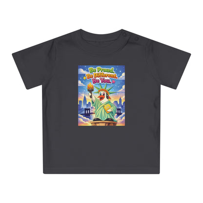 TuBz™ "Be Proud. Be Different. Be You." Baby T- Shirt - Cute Inspirational Infant Tee