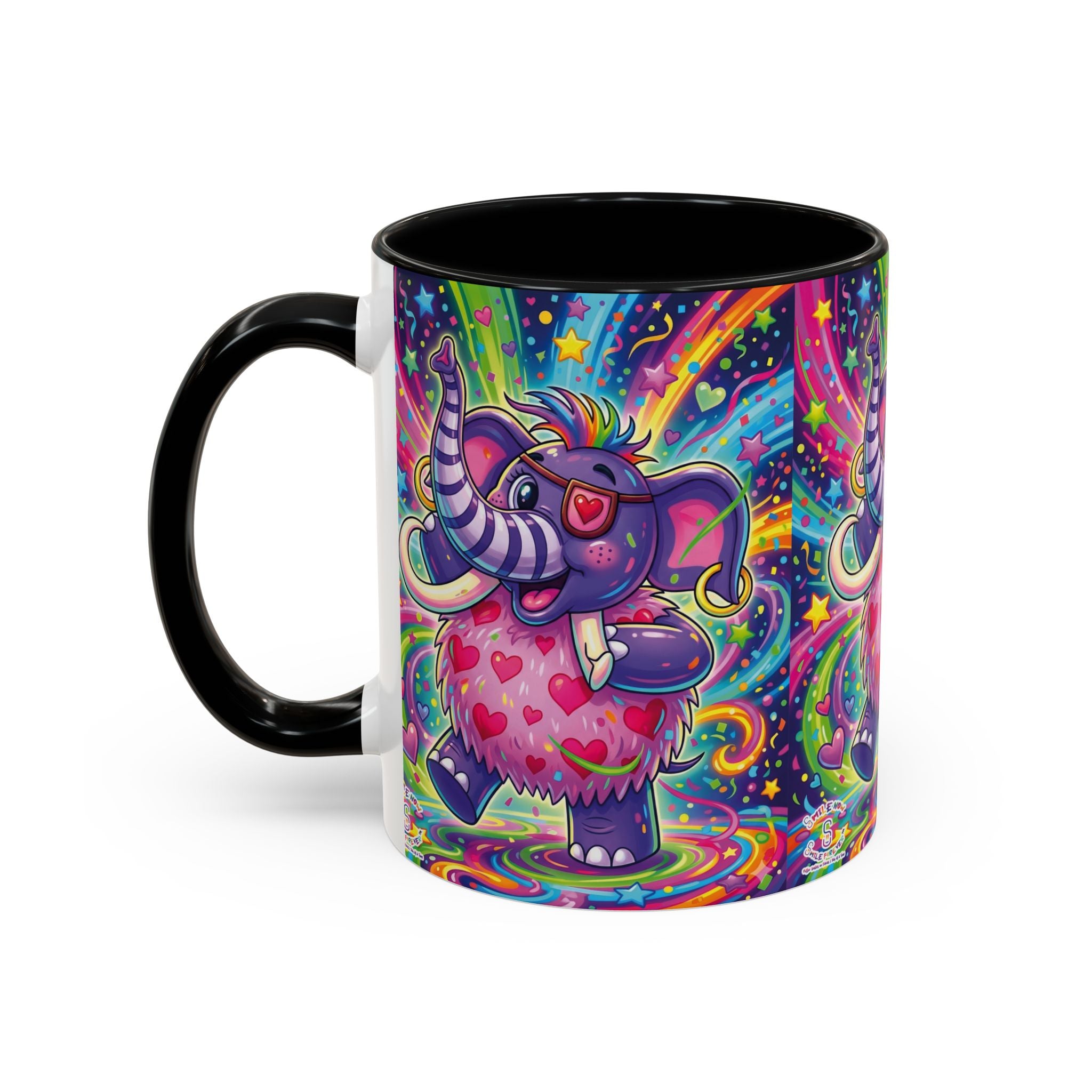 Piklez™ 11oz, 15oz Accent Coffee Mug – "Born to Celebrate!" Graphic | Smile Universe Collection