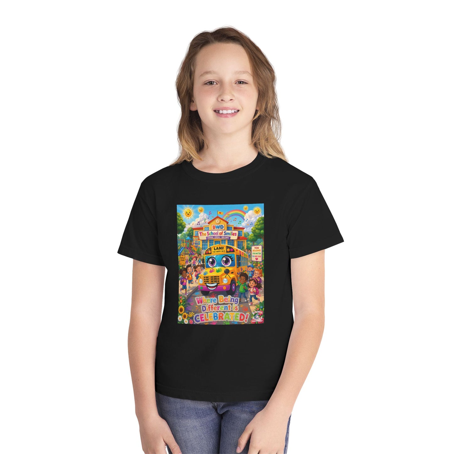Lani™ Youth Midweight Tee – "Where Being Different is CELEBRATED!" Graphic Shirt