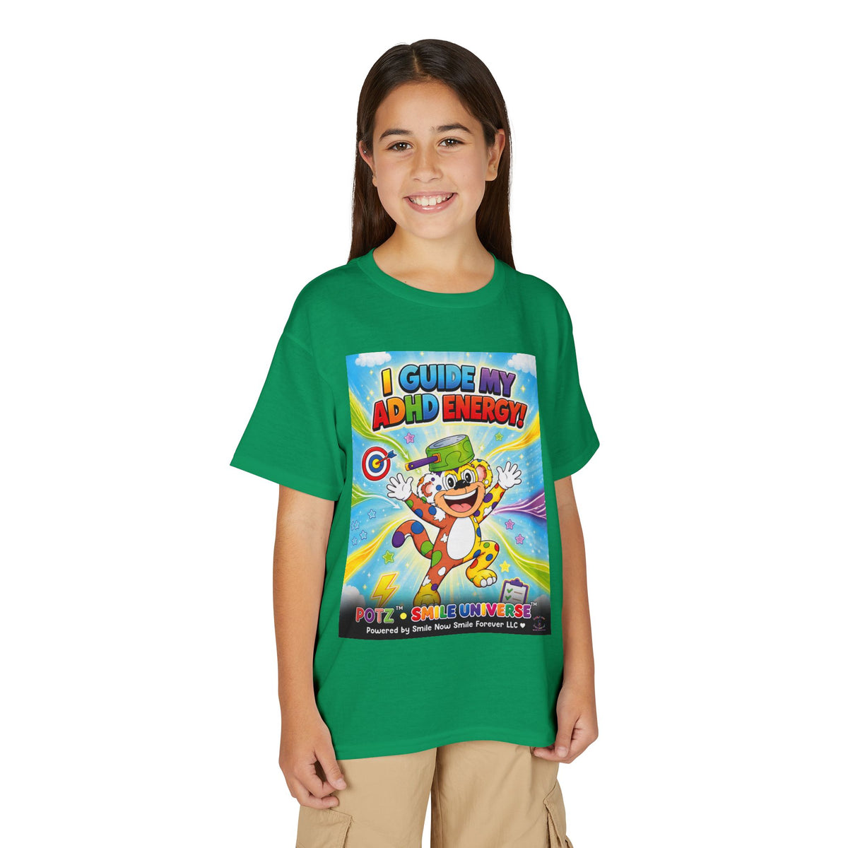 Potz™ Youth DryBlend® T-Shirt – "I Guide My ADHD Energy!" Graphic Tee | Smile Universe Collection