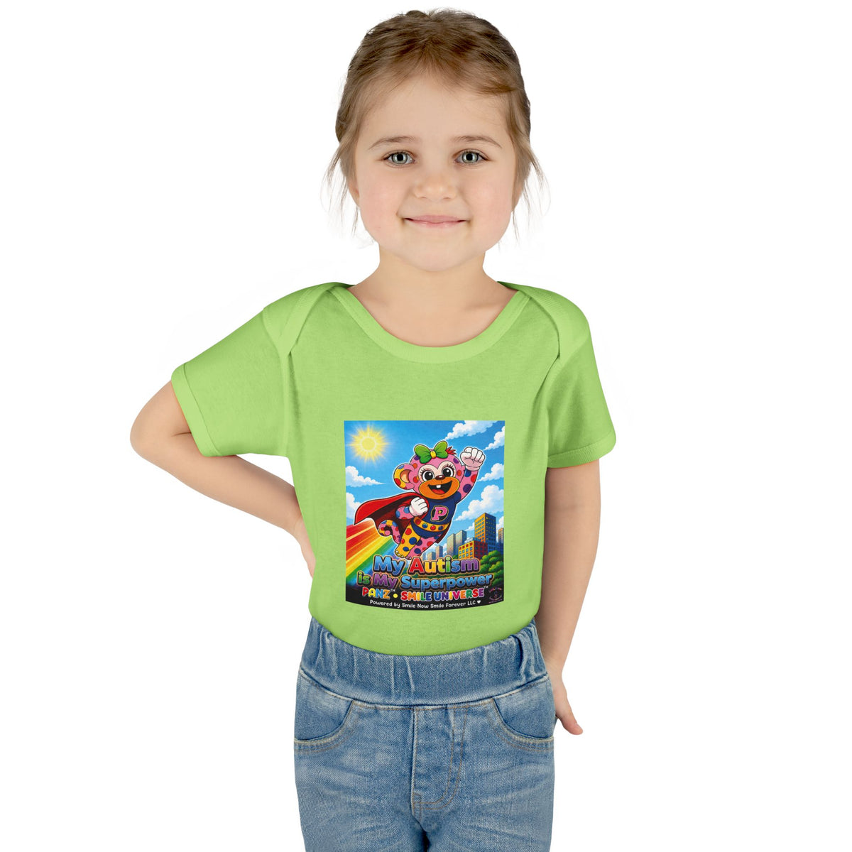 Panz™ Infant Baby Rib Bodysuit – "My Autism is My Superpower" Graphic | Smile Universe Collection