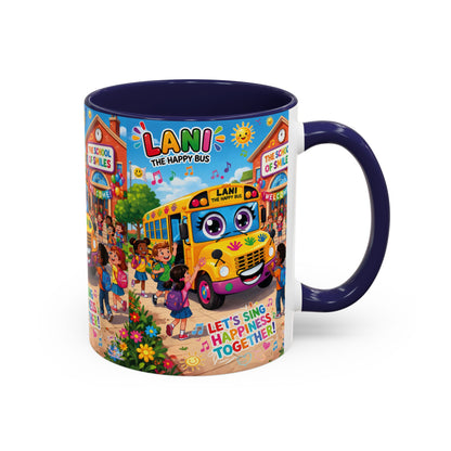 Lani™ Accent Coffee Mug (11oz & 15oz) – "Let's Sing Happiness Together!" Graphic
