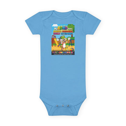 Potz™ Baby Short Sleeve Onesie® – "My ADHD Means Always Dreaming, Highly Determined" Graphic Bodysuit | Smile Universe Collection