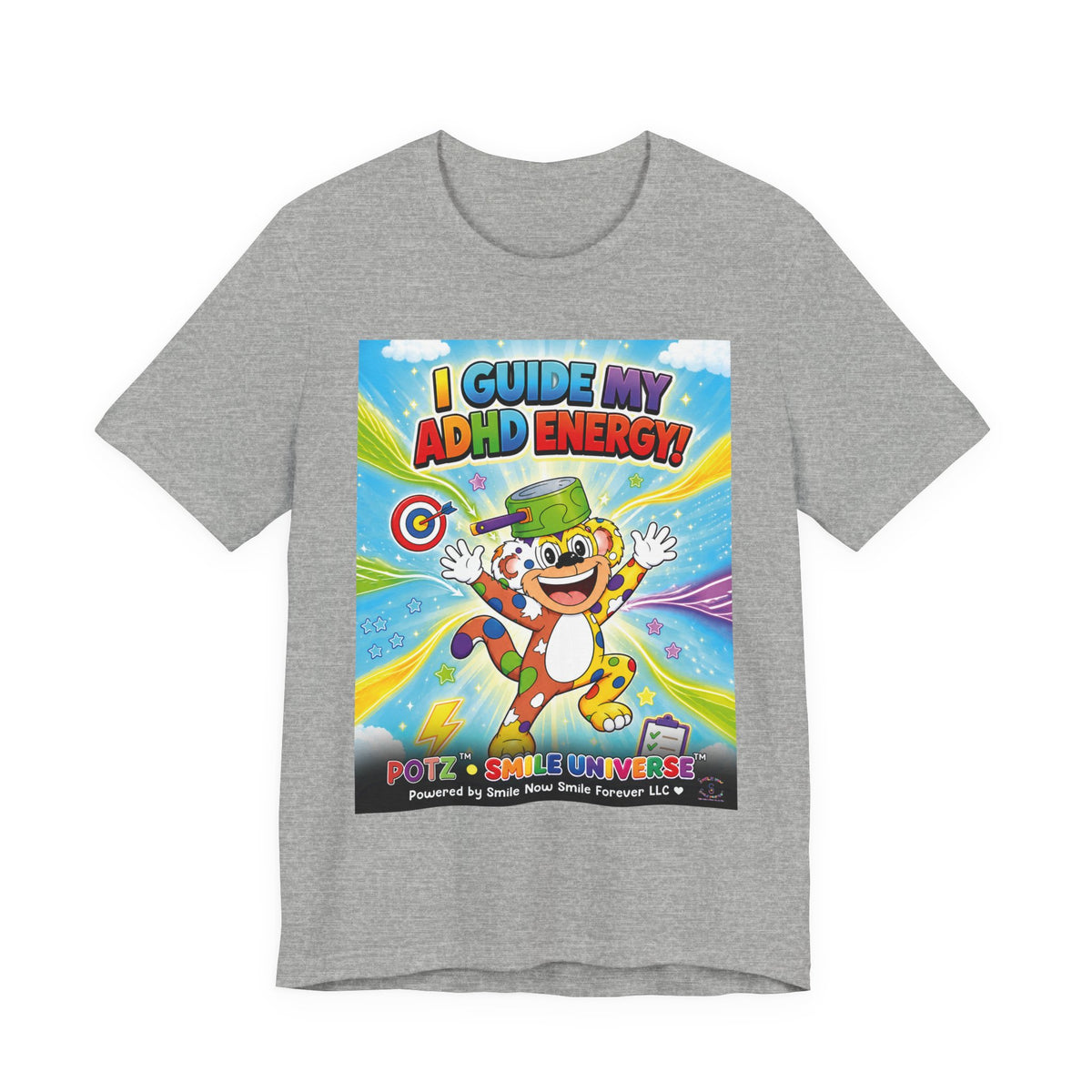 Potz™ Unisex Jersey Short Sleeve Tee – "I Guide My ADHD Energy!" Graphic Tee | Smile Universe Collection