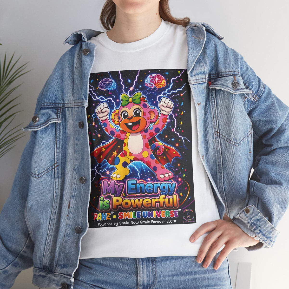 Panz™ Unisex Heavy Cotton™ Tee For Adult – "My Energy is Powerful" Graphic Tee | Smile Universe Collection