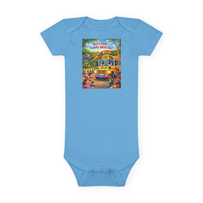 Lani™ Baby Short Sleeve Onesie® – "Adventure Starts With Us!" Graphic