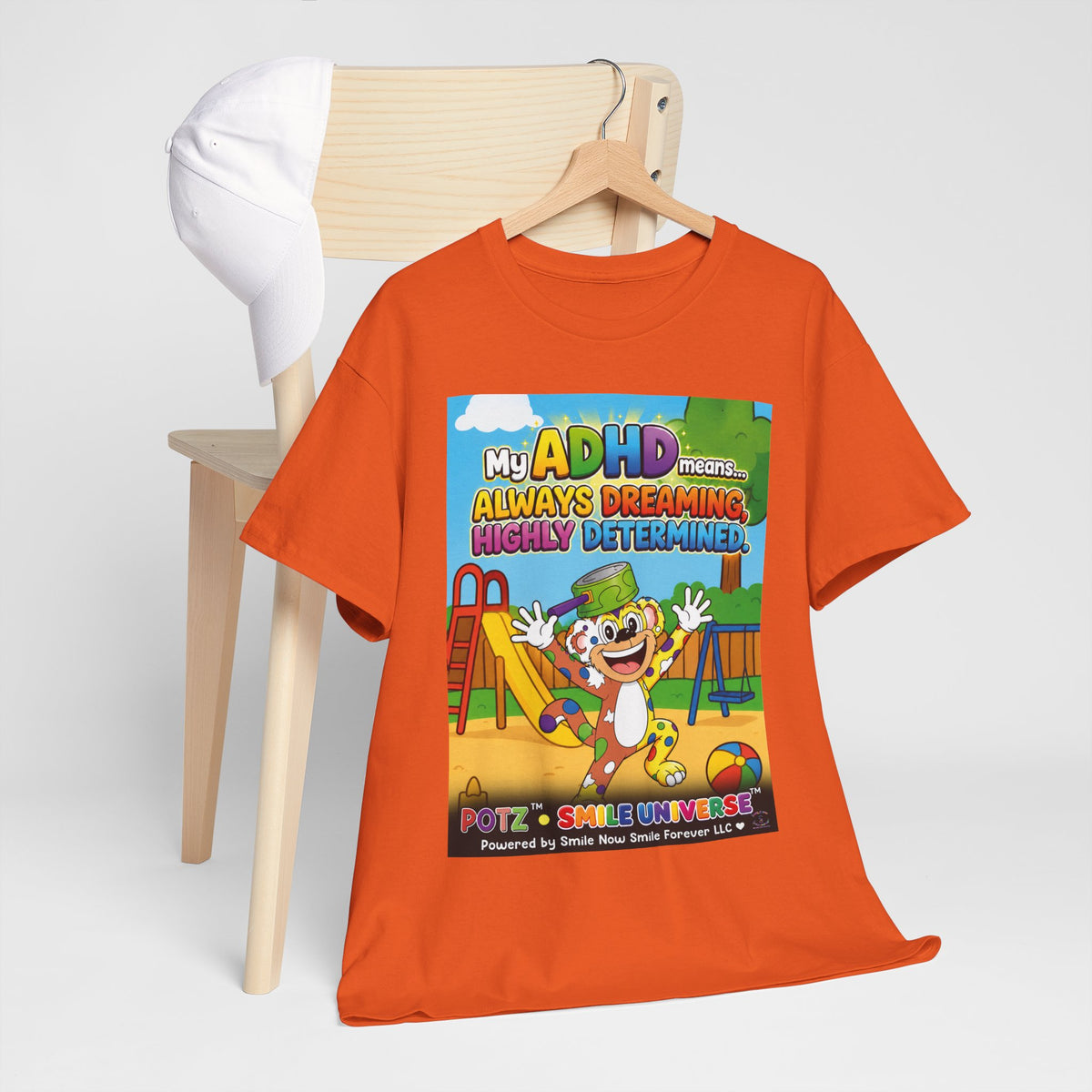 Potz™ Unisex Heavy Cotton™ Tee – "My ADHD Means Always Dreaming, Highly Determined" Graphic Tee | Smile Universe Collection