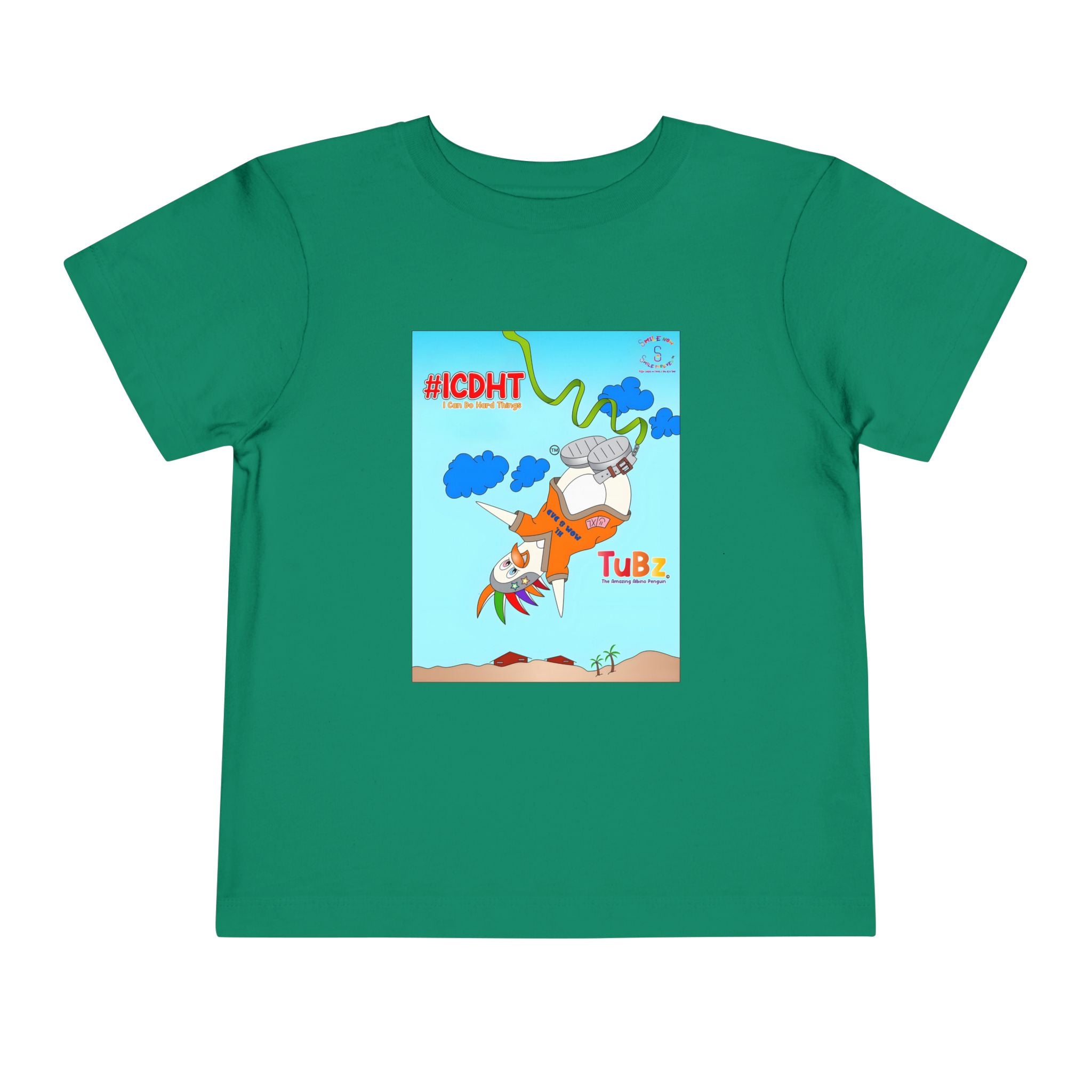 TuBz™ "I Can Do Hard Things" Toddler T-Shirt | Toddler Short Sleeve Tee  - Positive Kids Graphic Tee