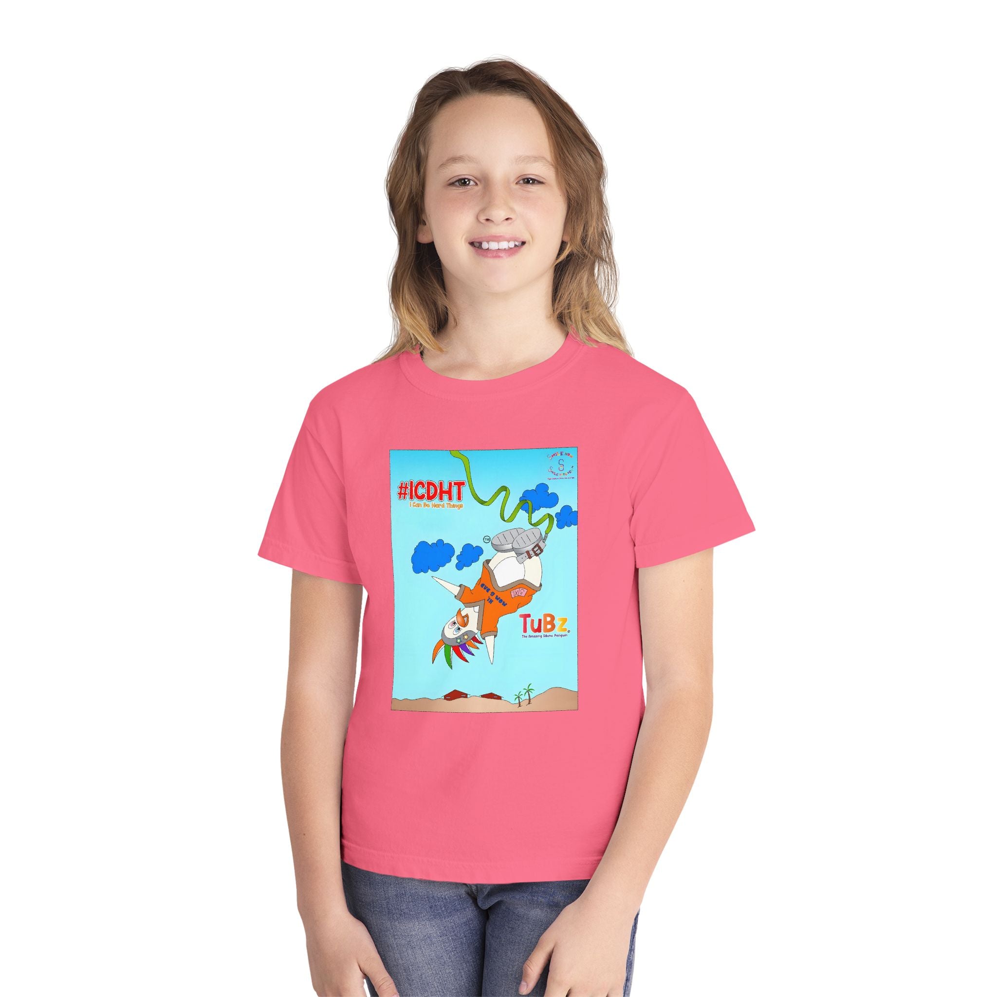 TuBz™ "I Can Do Hard Things" Youth T-Shirt | Youth Midweight Tee- Motivational Kids Graphic Tee