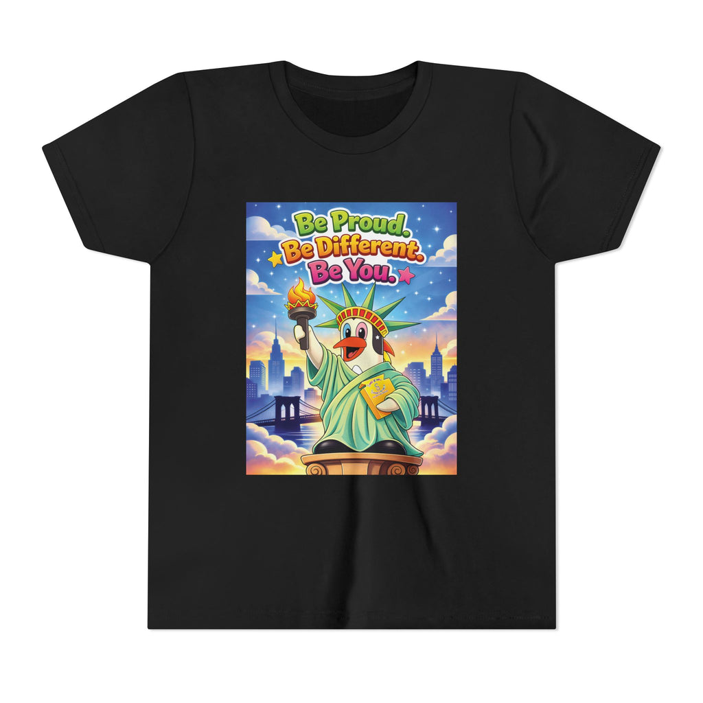 TuBz™M "Be Proud. Be Different. Be You." Kids T-Shirt - Inspirational Graphic Tee