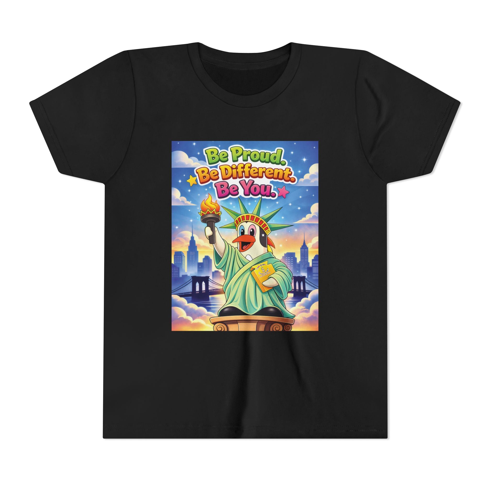 TuBz™M "Be Proud. Be Different. Be You." Kids T-Shirt - Inspirational Graphic Tee