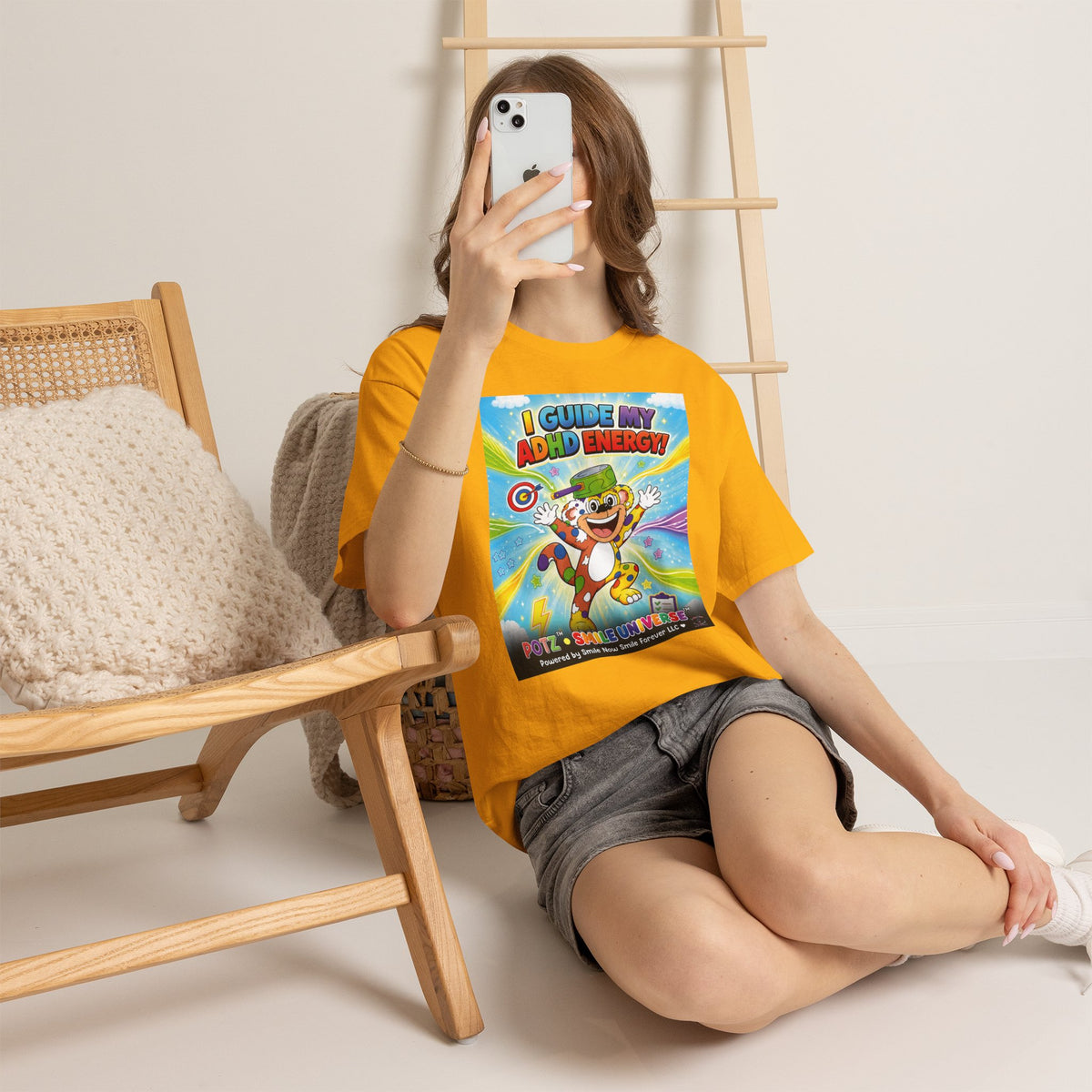 Potz™ Unisex Heavy Cotton™ Tee – "I Guide My ADHD Energy!" Graphic Tee | Smile Universe Collection