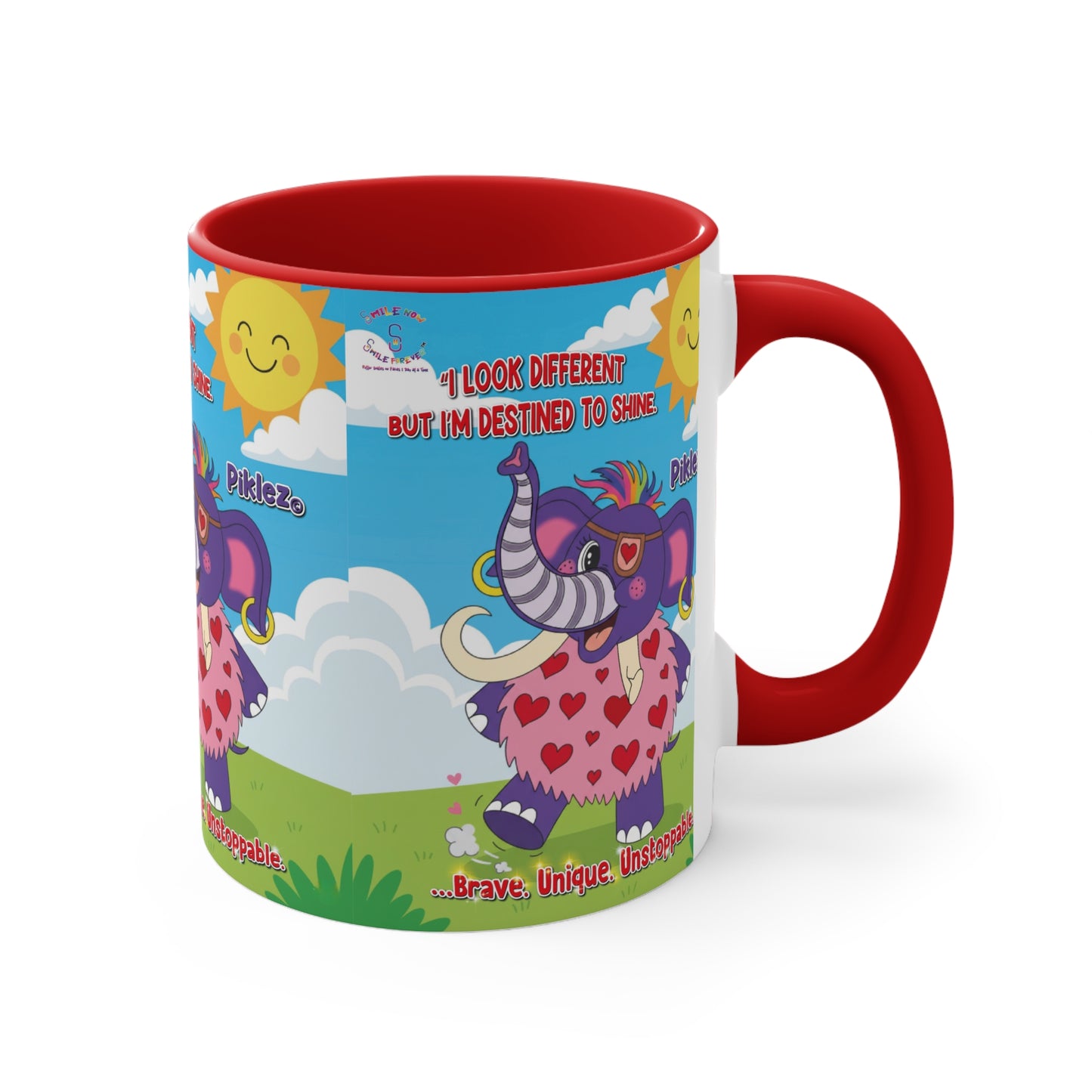 Piklez™ Accent Mug – “Destined to Shine” Colorful Coffee Cup | Smile Universe Collection