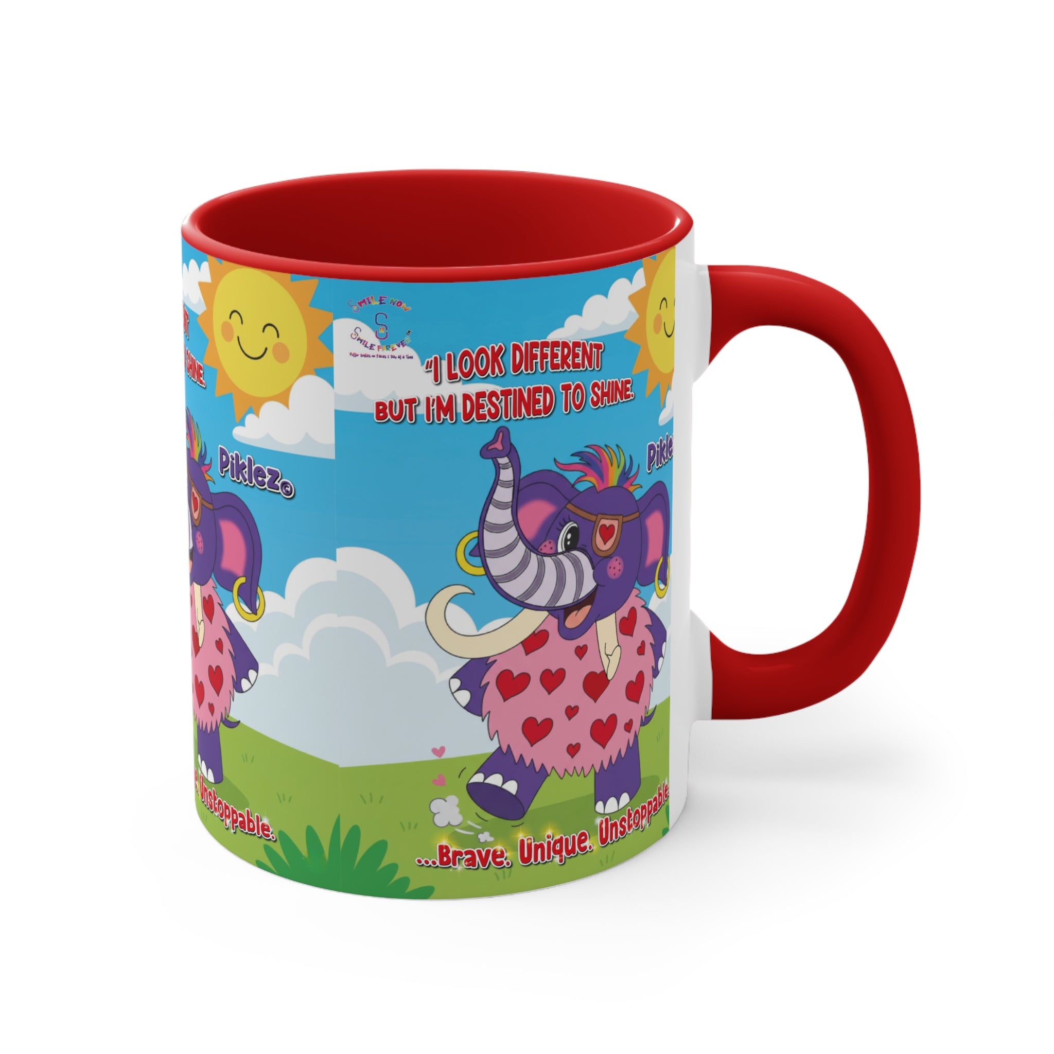 Piklez™ Accent Mug – “Destined to Shine” Colorful Coffee Cup | Smile Universe Collection