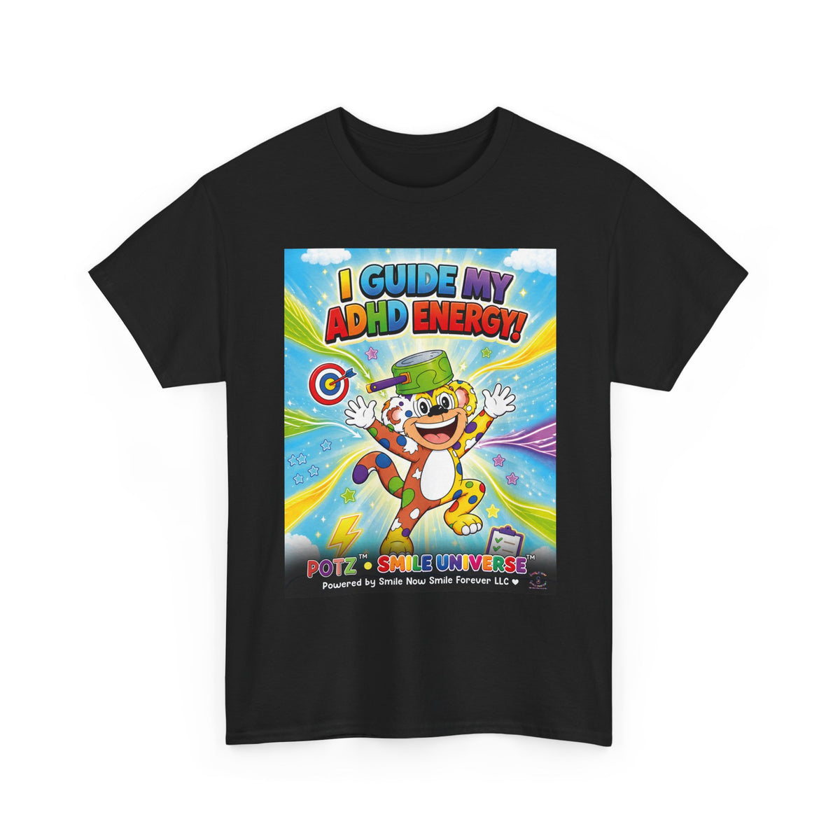 Potz™ Unisex Heavy Cotton™ Tee – "I Guide My ADHD Energy!" Graphic Tee | Smile Universe Collection