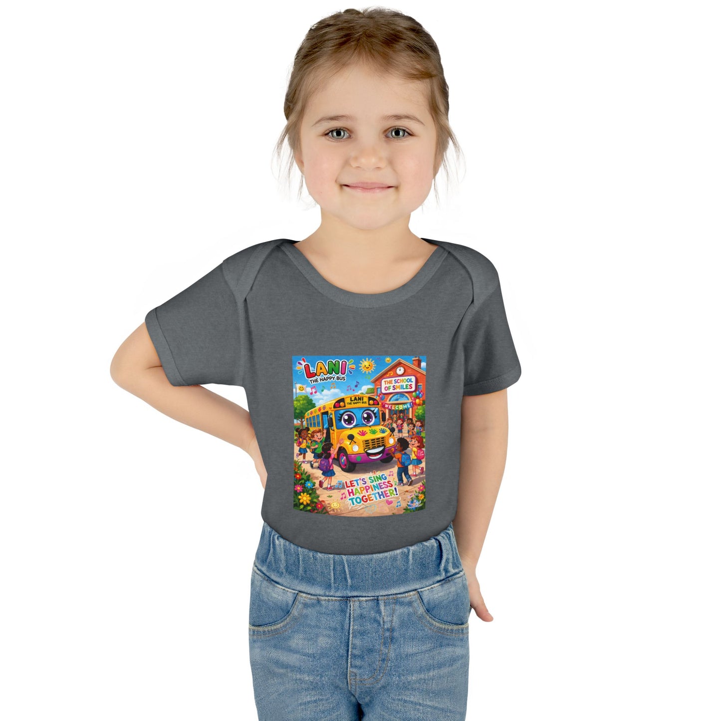 Lani™ Infant Baby Rib Bodysuit – "Let's Sing Happiness Together!" Graphic