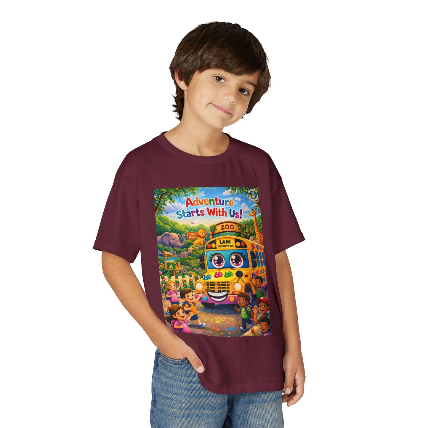 Lani™ Youth DryBlend® T-Shirt – "Adventure Starts With Us!" Graphic