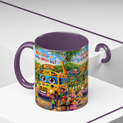 Lani™ Accent Coffee Mug (11oz & 15oz) – "Adventure Starts With Us!" Graphic
