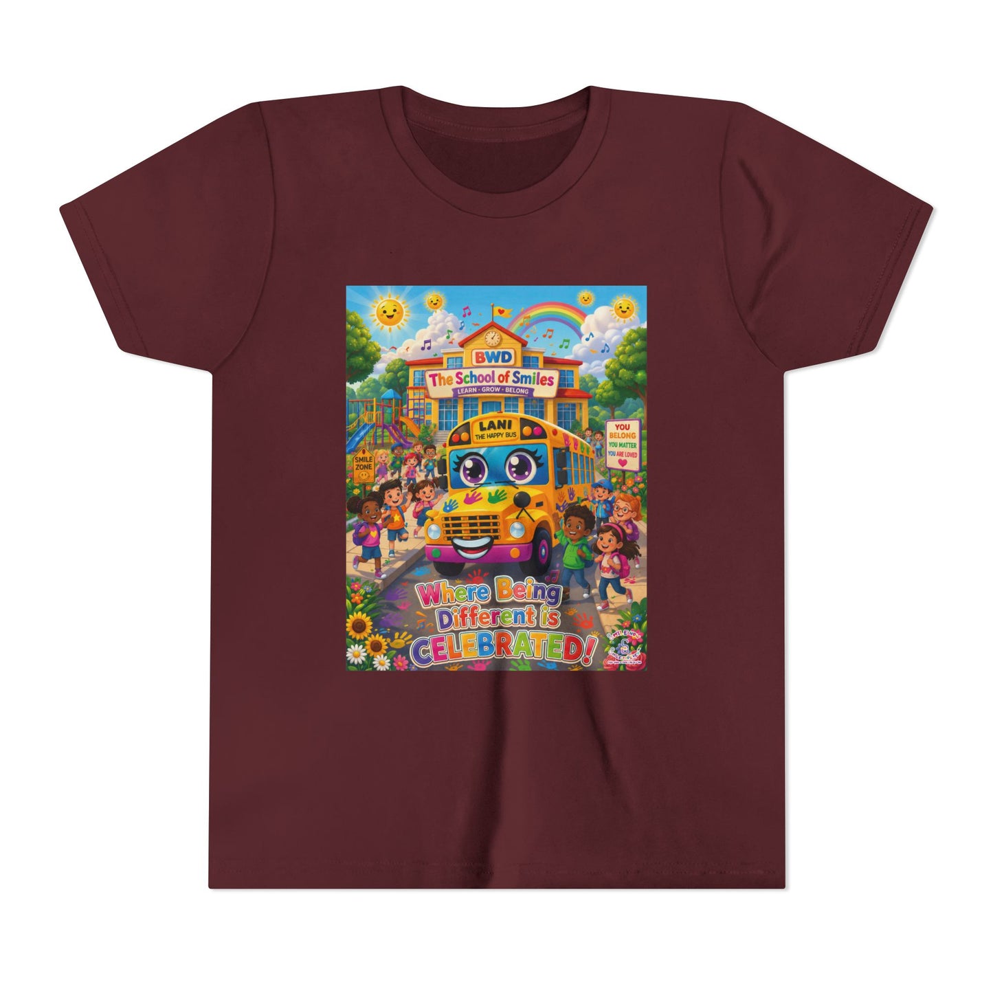 Lani™ Youth Short Sleeve Tee – "Where Being Different is CELEBRATED!" Graphic Shirt