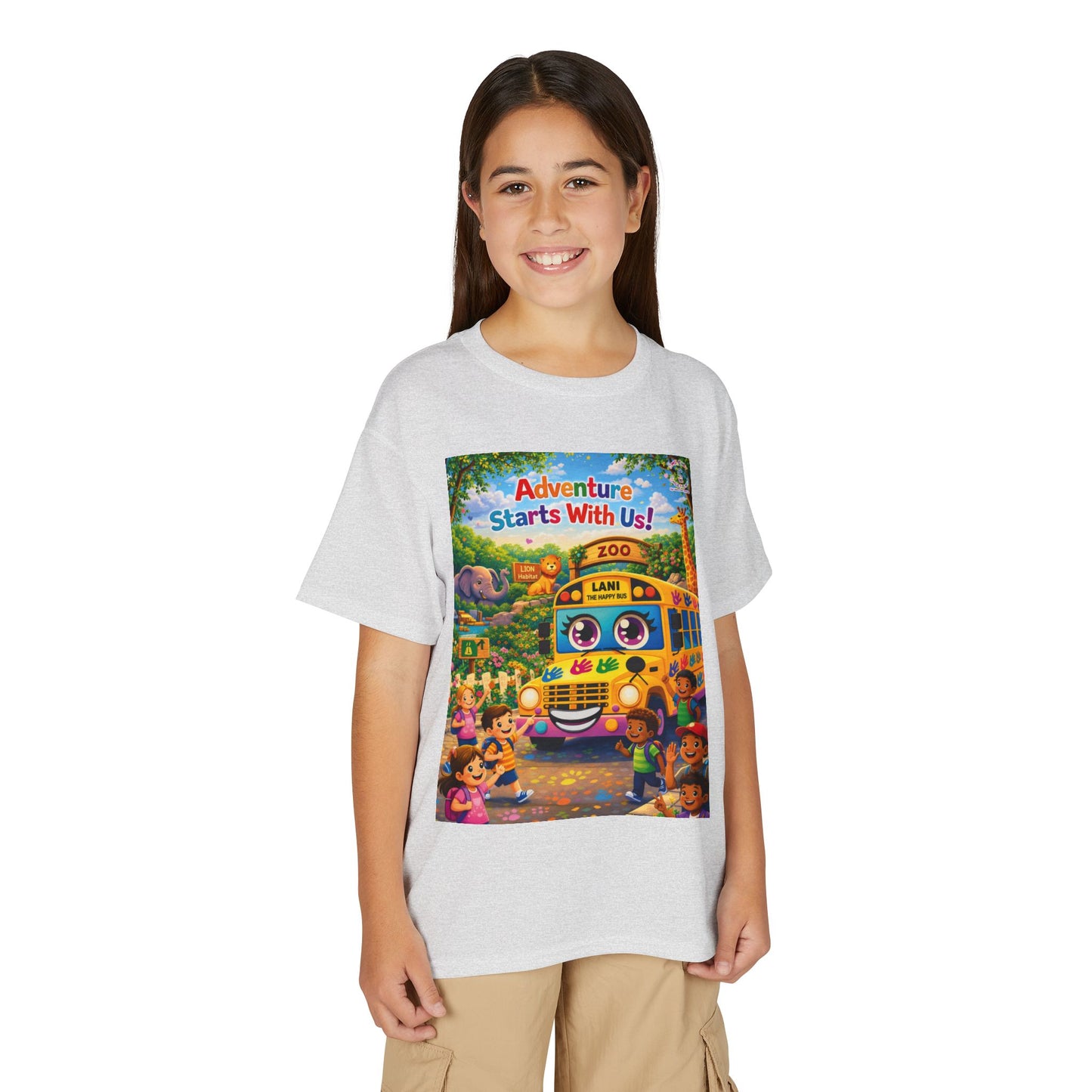 Lani™ Youth DryBlend® T-Shirt – "Adventure Starts With Us!" Graphic