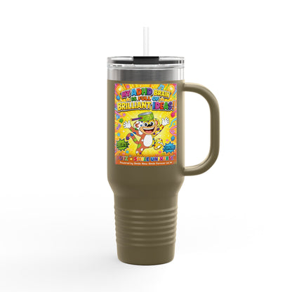 Potz™ Insulated Travel Mug 40oz – "My ADHD Brain is Full of Brilliant Ideas!" Graphic Tumbler | Smile Universe Collection