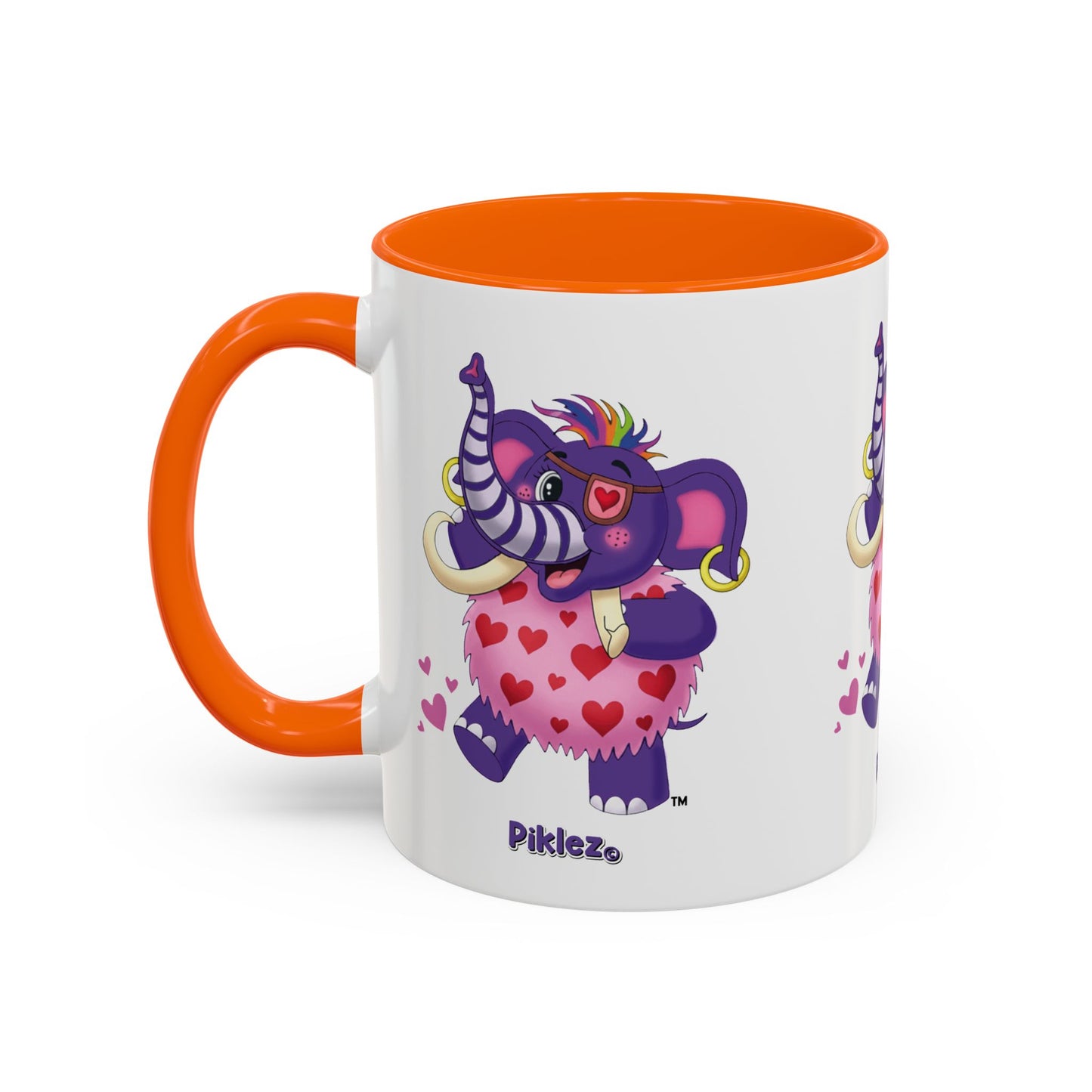 Piklez™ Accent Coffee Mug (11oz & 15oz) – "Full of Love!" Graphic | Smile Universe Collection
