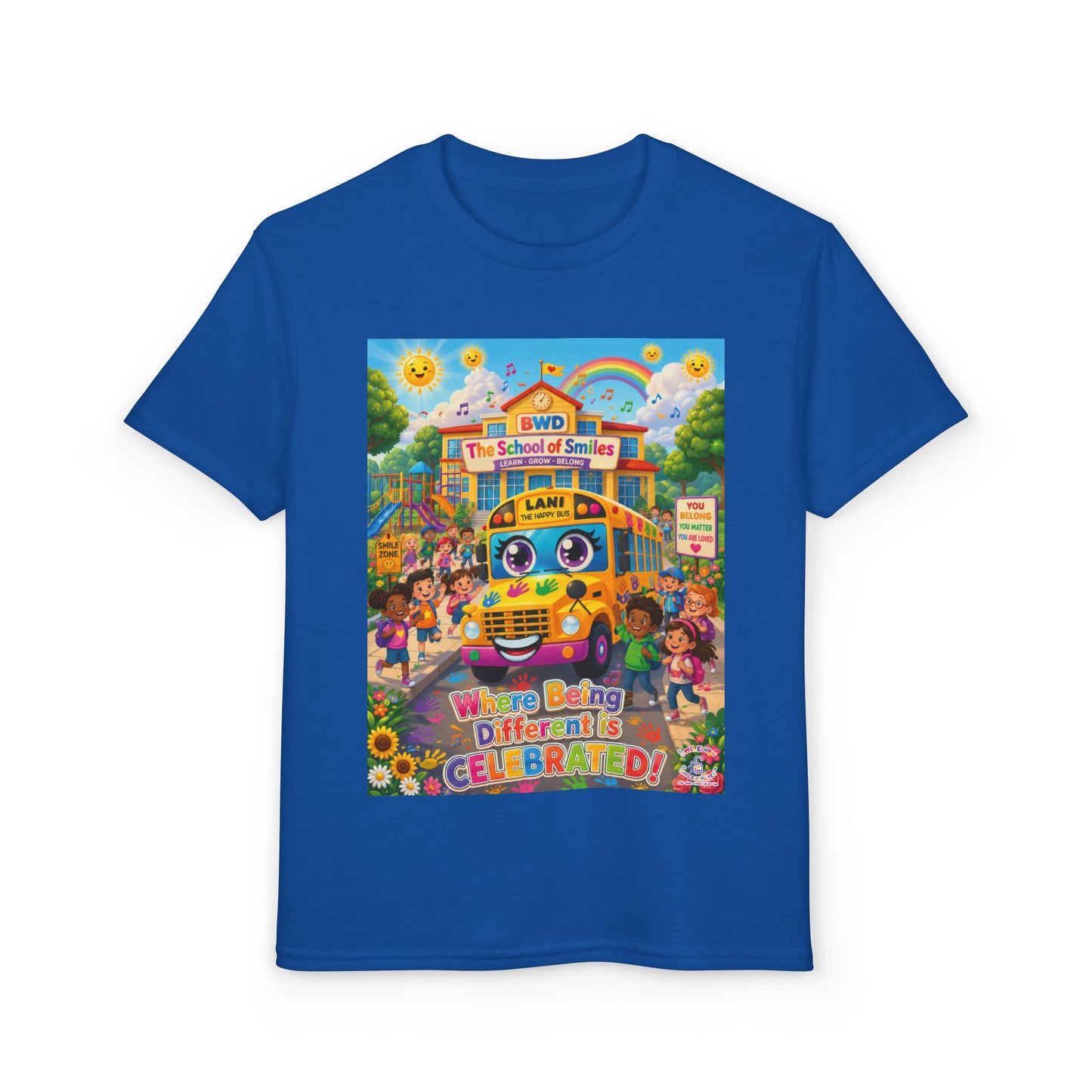 Lani™ Youth DryBlend® T-Shirt – "Where Being Different is CELEBRATED!" Graphic Shirt