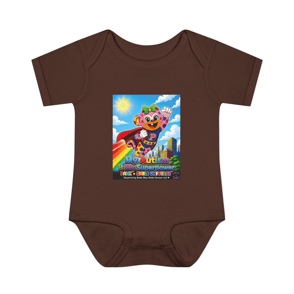 Panz™ Infant Baby Rib Bodysuit – "My Autism is My Superpower" Graphic | Smile Universe Collection