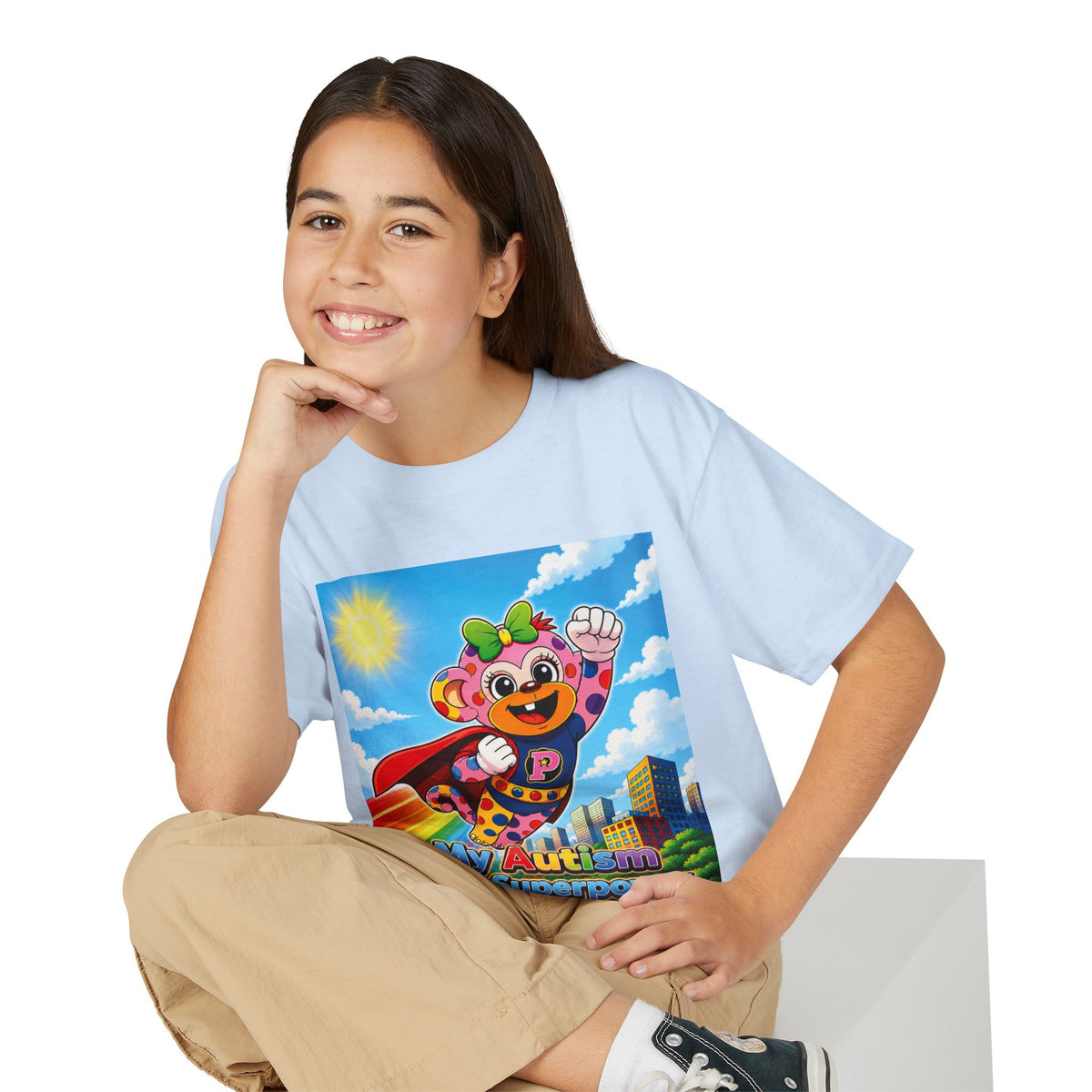 Panz™ Youth DryBlend® T-Shirt – "My Autism is My Superpower" Graphic | Smile Universe Collection