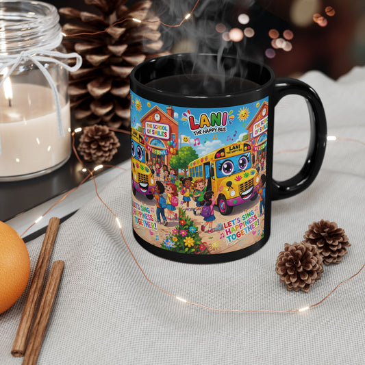 Lani™ Black Mug (11oz & 15oz) – "Let's Sing Happiness Together!" Graphic
