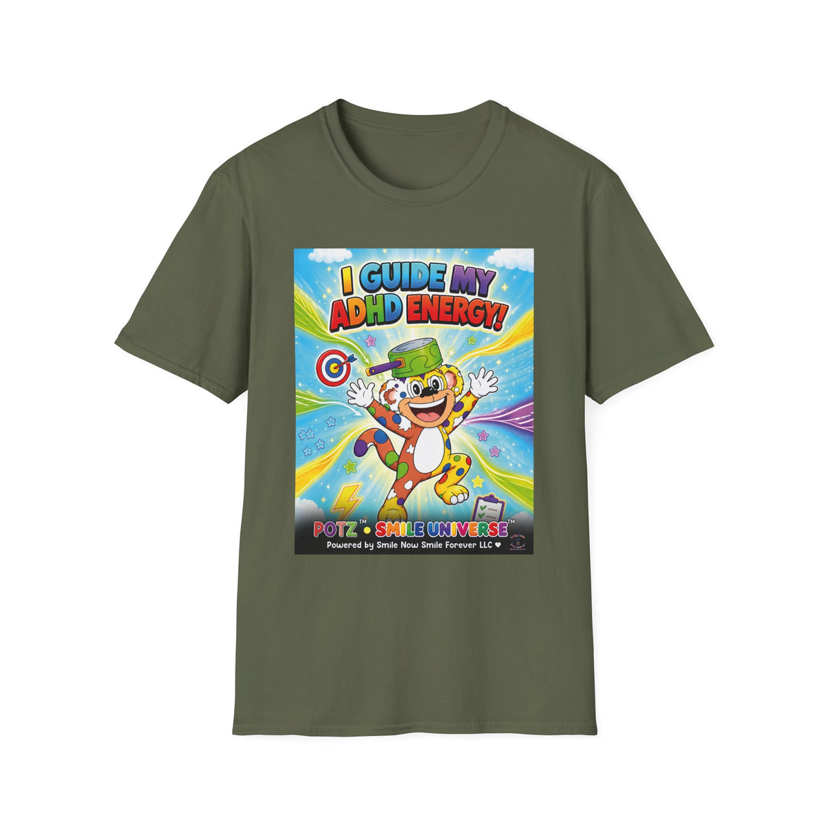 Potz™ Unisex Softstyle T-Shirt – "I Guide My ADHD Energy!" Graphic Tee | Smile Universe Collection