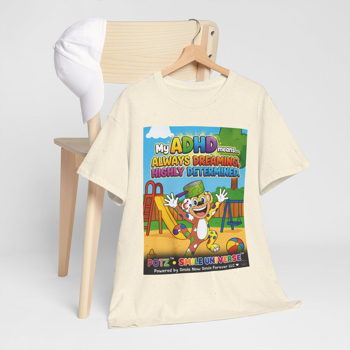 Potz™ Unisex Heavy Cotton™ Tee – "My ADHD Means Always Dreaming, Highly Determined" Graphic Tee | Smile Universe Collection