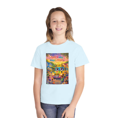 Lani™ Youth Midweight Tee – "Safe Rides, Happy Hearts" Graphic