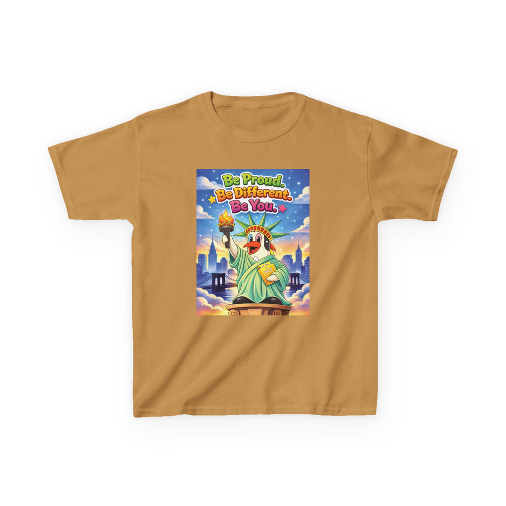 TuBz™M "Be Proud. Be Different. Be You." Kids T-Shirt - Inspirational Graphic Tee