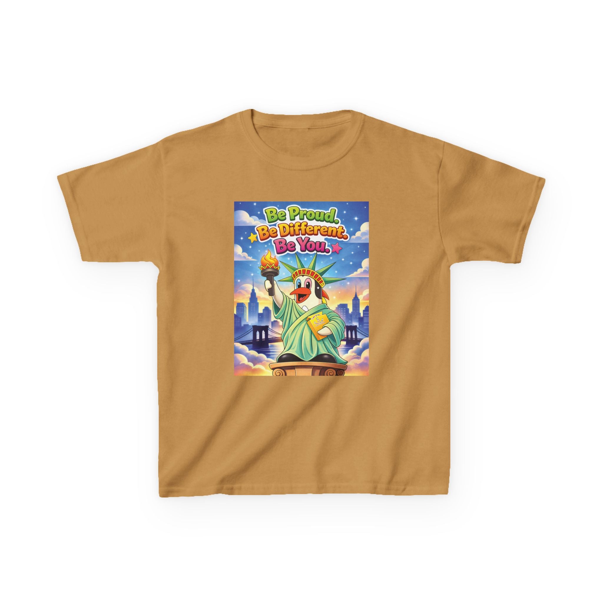 TuBz™M "Be Proud. Be Different. Be You." Kids T-Shirt - Inspirational Graphic Tee