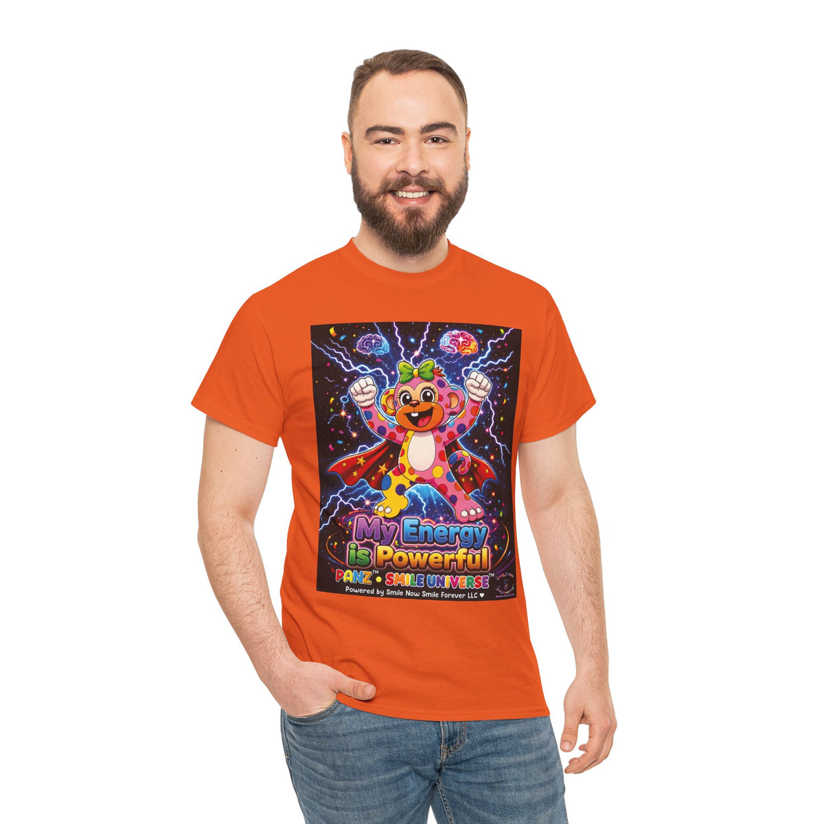 Panz™ Unisex Heavy Cotton™ Tee For Adult – "My Energy is Powerful" Graphic Tee | Smile Universe Collection