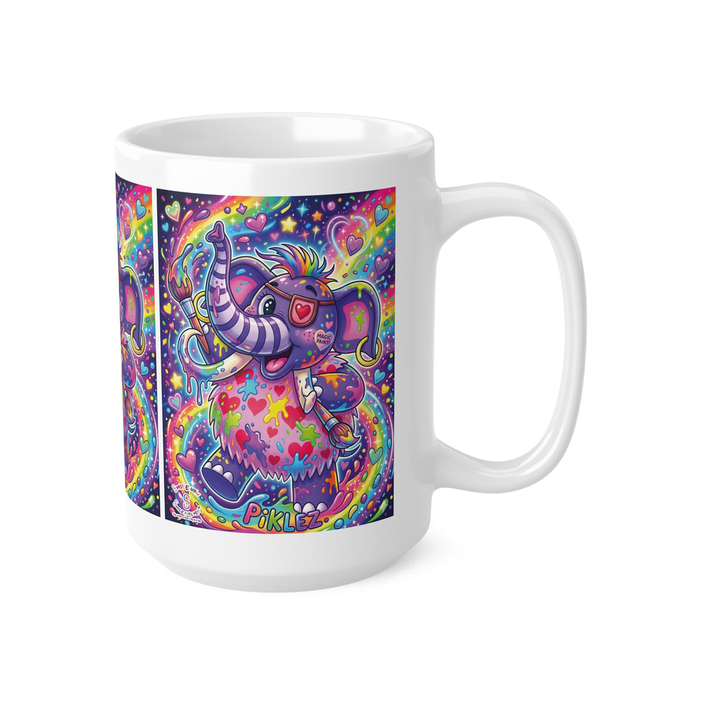 Piklez™ 12oz Ceramic Coffee Cup – "Magic Paint!" Graphic | Smile Universe Collection