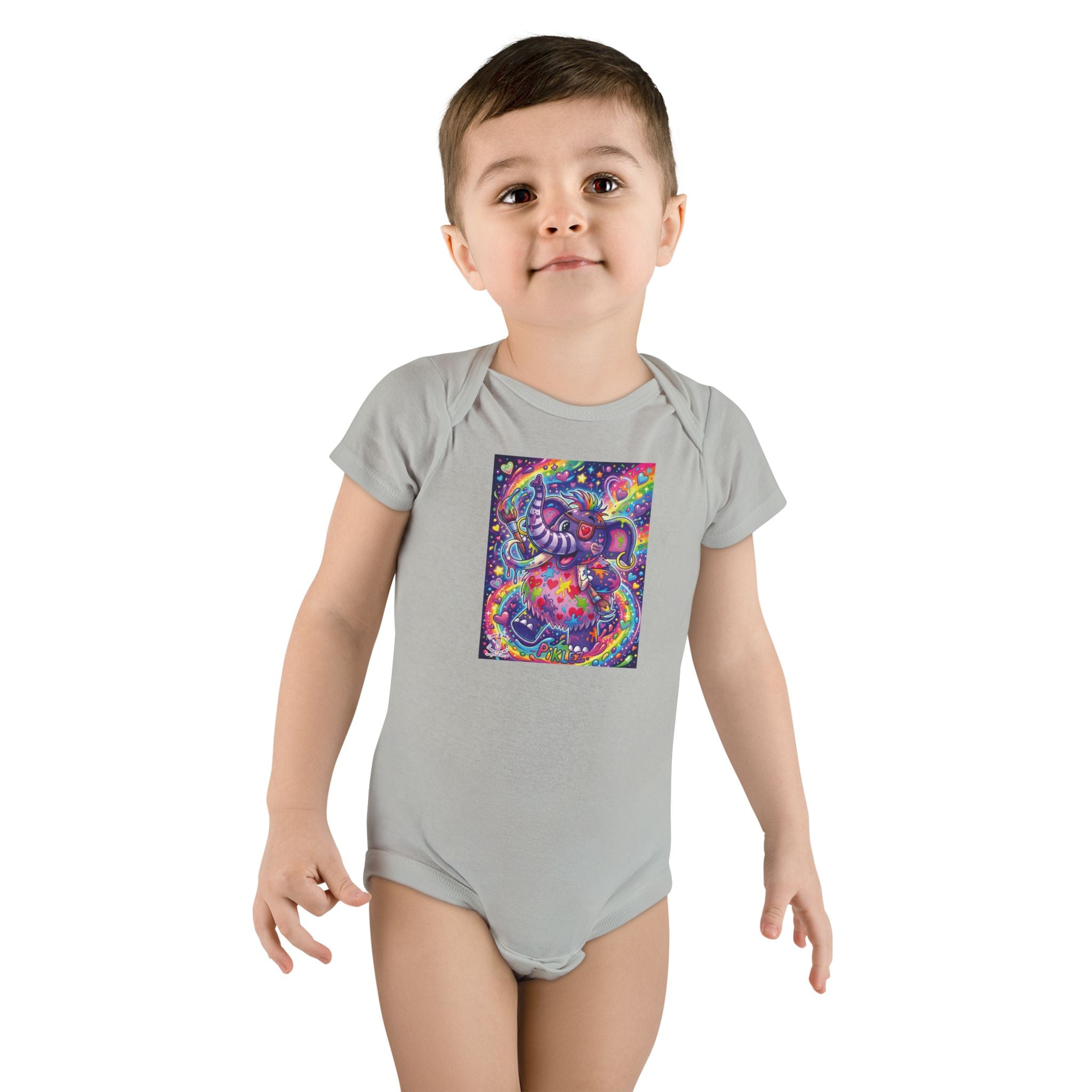 Piklez™ Baby Short Sleeve Onesie® – "Magic Paint!" Graphic | Smile Universe Collection
