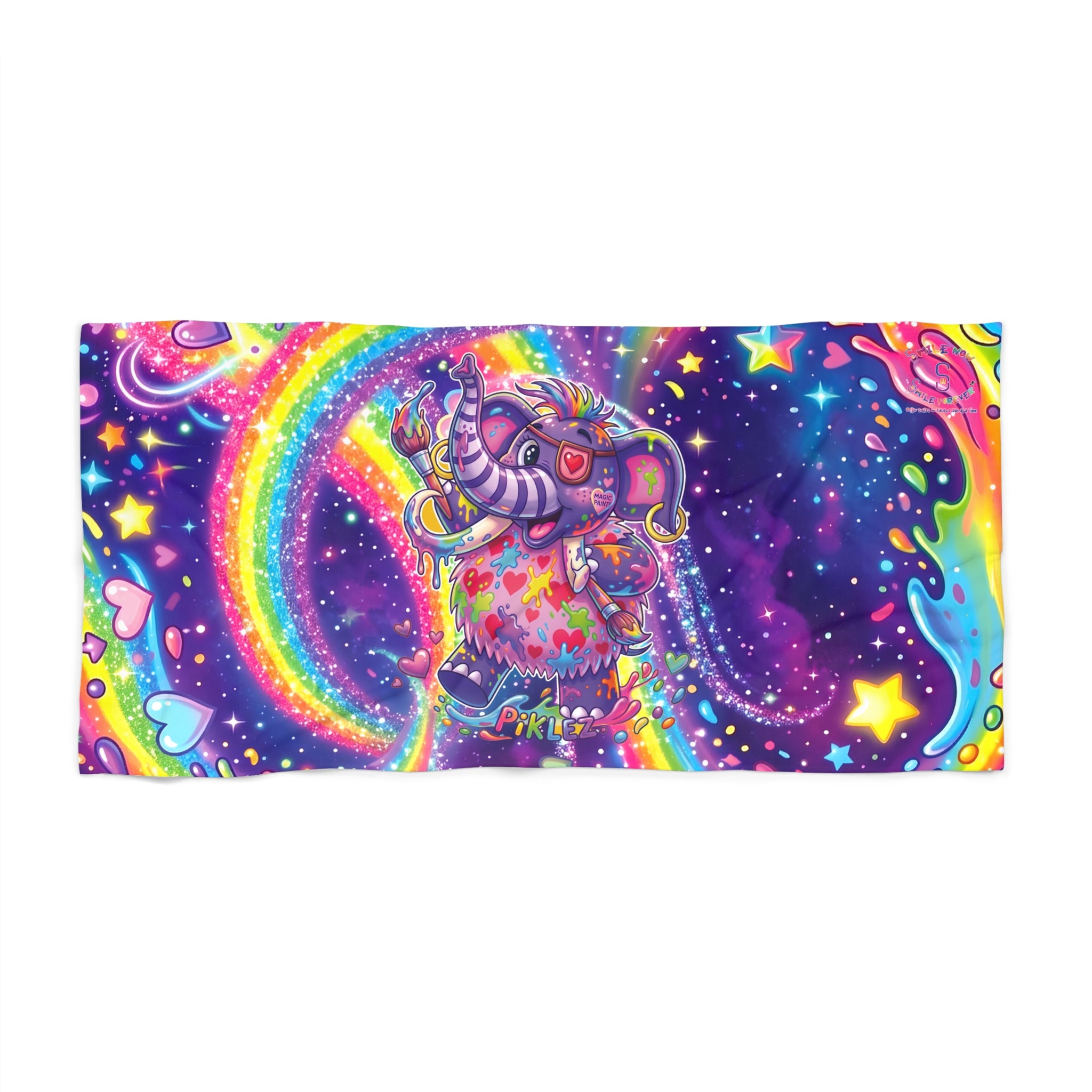 Piklez™ Beach Towel – "Magic Paint!" Graphic | Smile Universe Collection