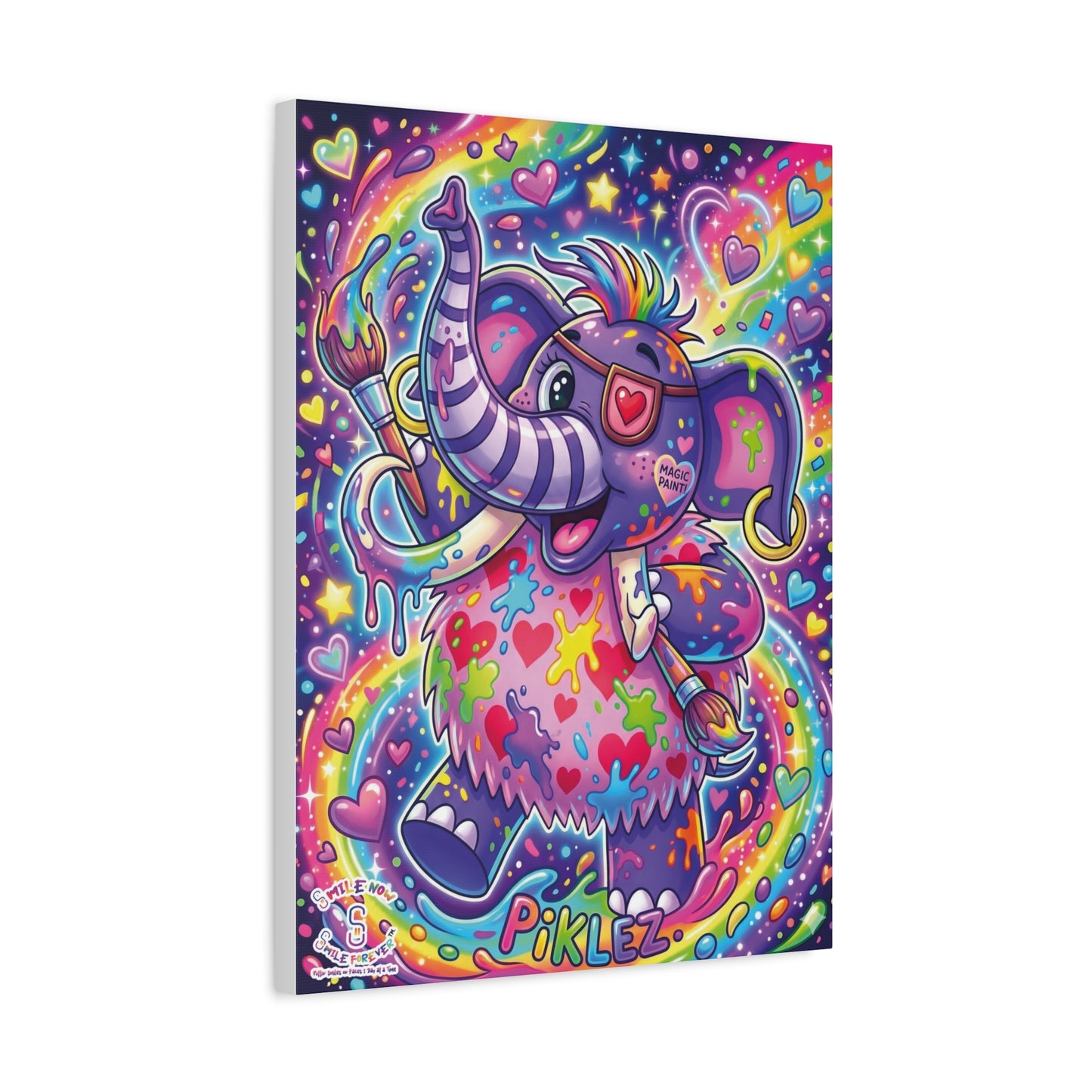Piklez™ Matte Canvas, Stretched 1.25" – "Magic Paint!" Graphic Wall Art | Smile Universe Collection