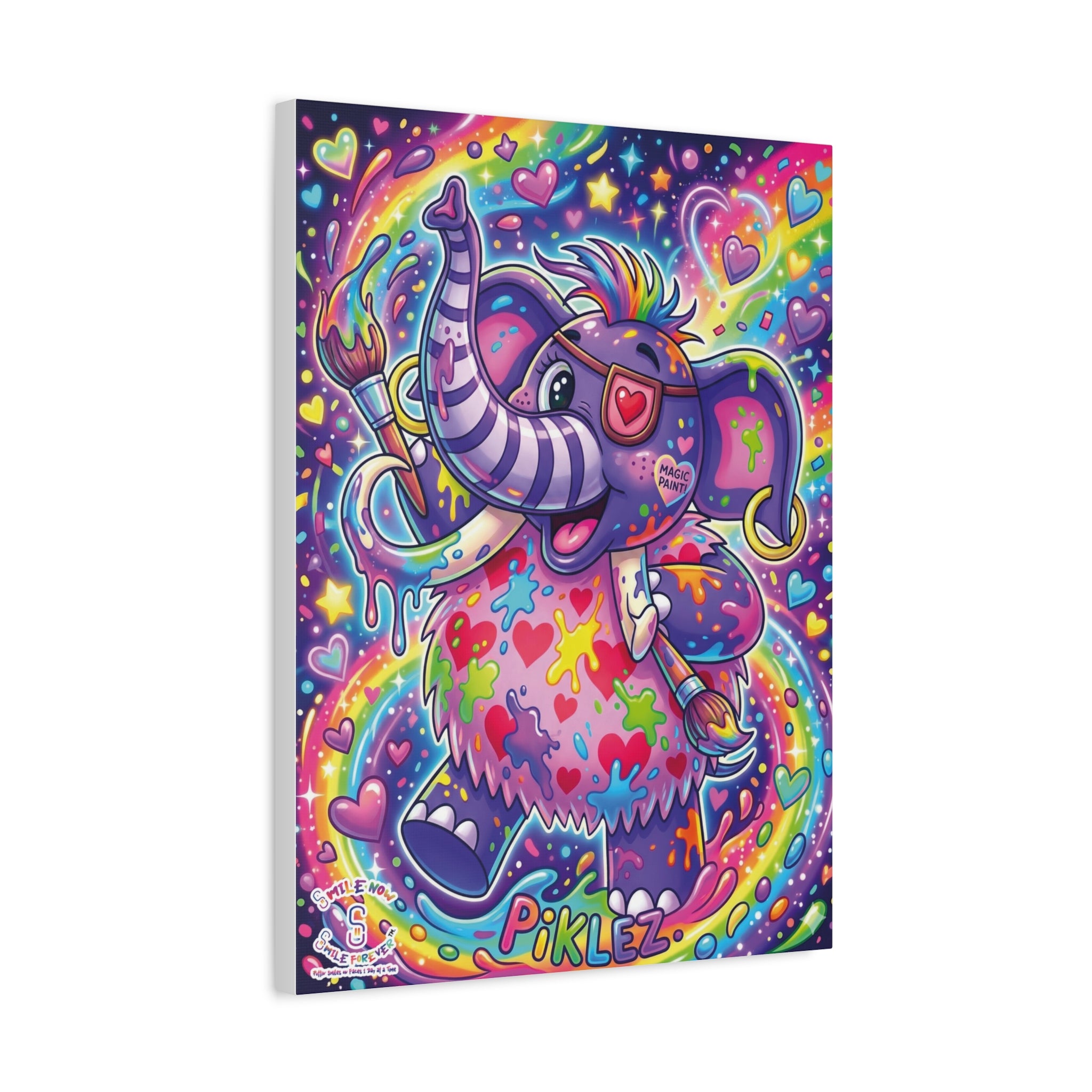 Piklez™ Matte Canvas, Stretched 1.25" – "Magic Paint!" Graphic Wall Art | Smile Universe Collection