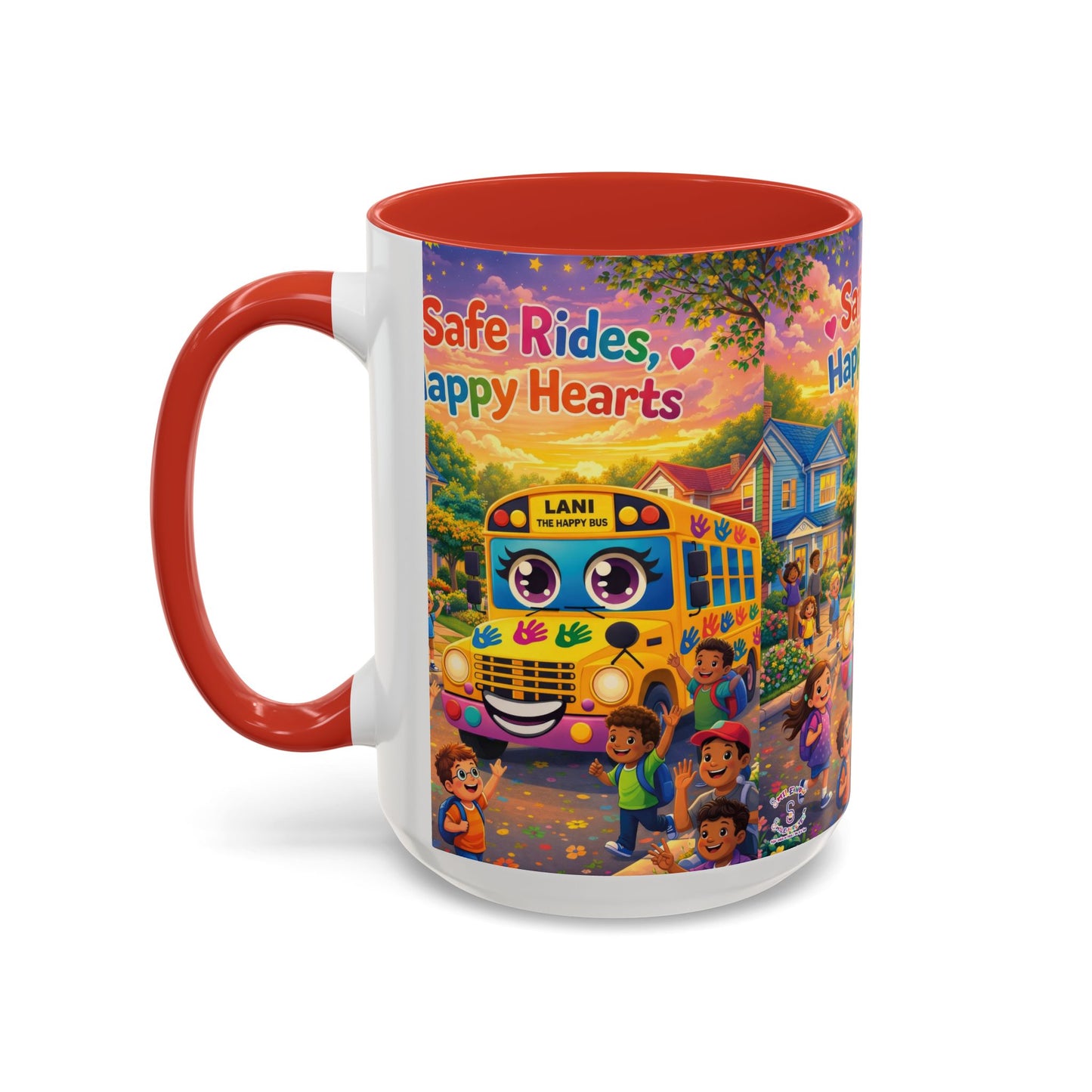 Lani™ Accent Coffee Mug (11oz & 15oz) – "Safe Rides, Happy Hearts" Graphic