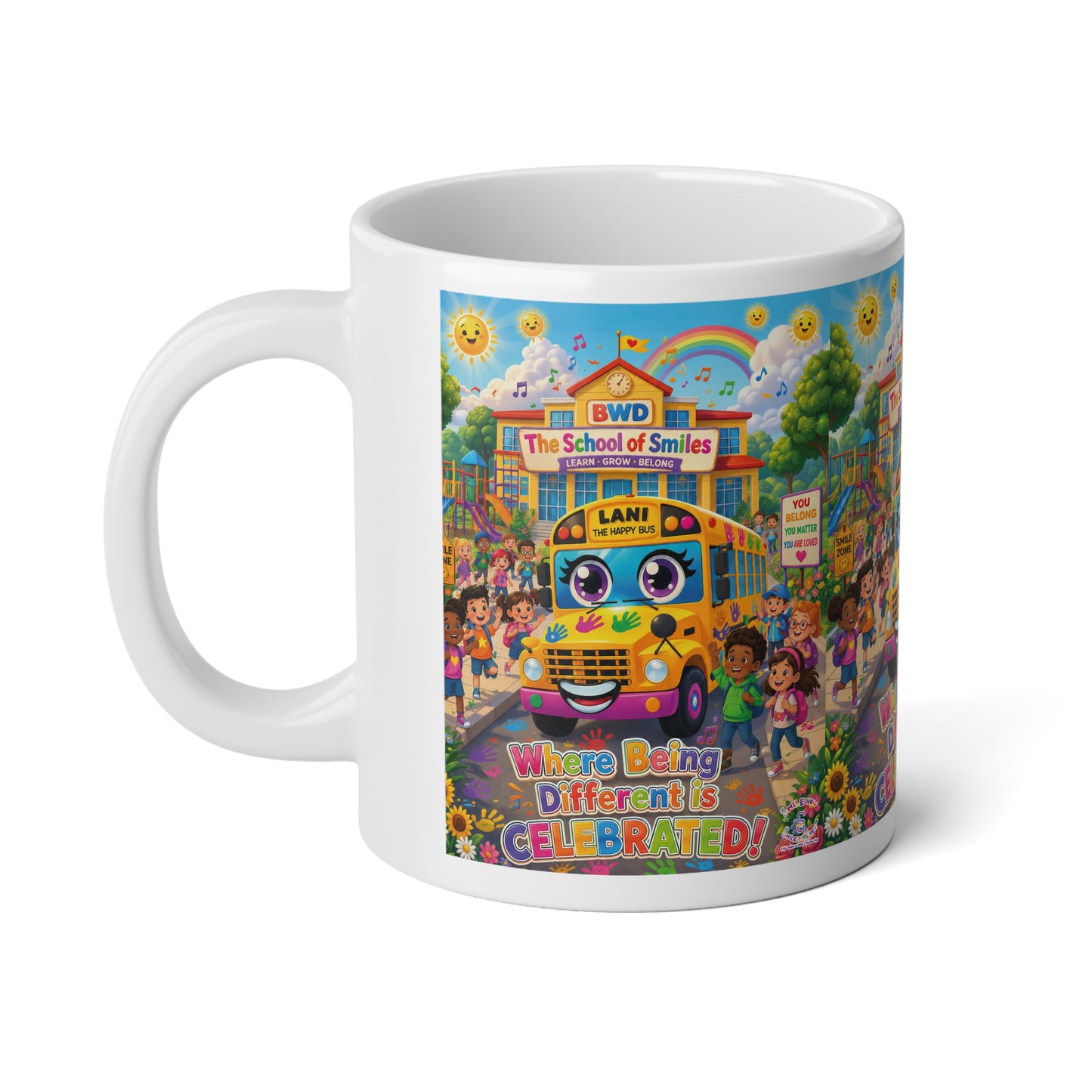 Lani™ Jumbo Mug 20oz – "Where Being Different is CELEBRATED!" Graphic