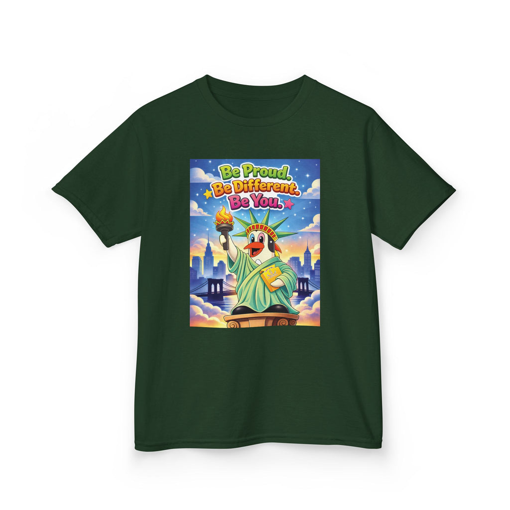TuBz™M "Be Proud. Be Different. Be You." Kids T-Shirt - Inspirational Graphic Tee