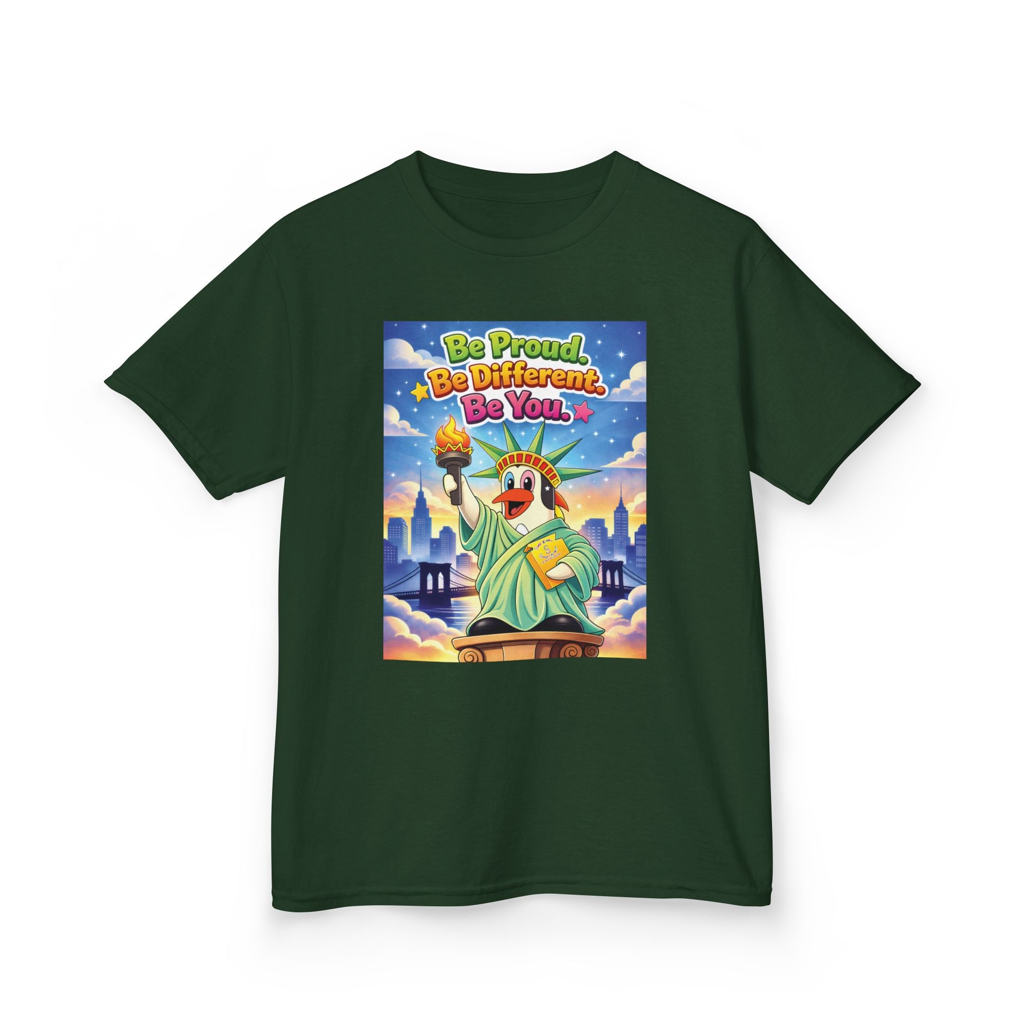 TuBz™M "Be Proud. Be Different. Be You." Kids T-Shirt - Inspirational Graphic Tee