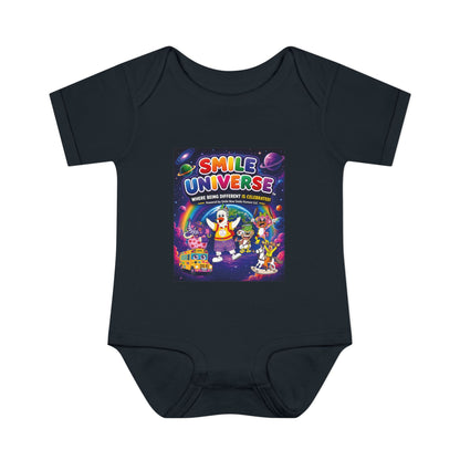 Smile Universe™ Infant Baby Rib Bodysuit – "Where Being Different is CELEBRATED!" Graphic