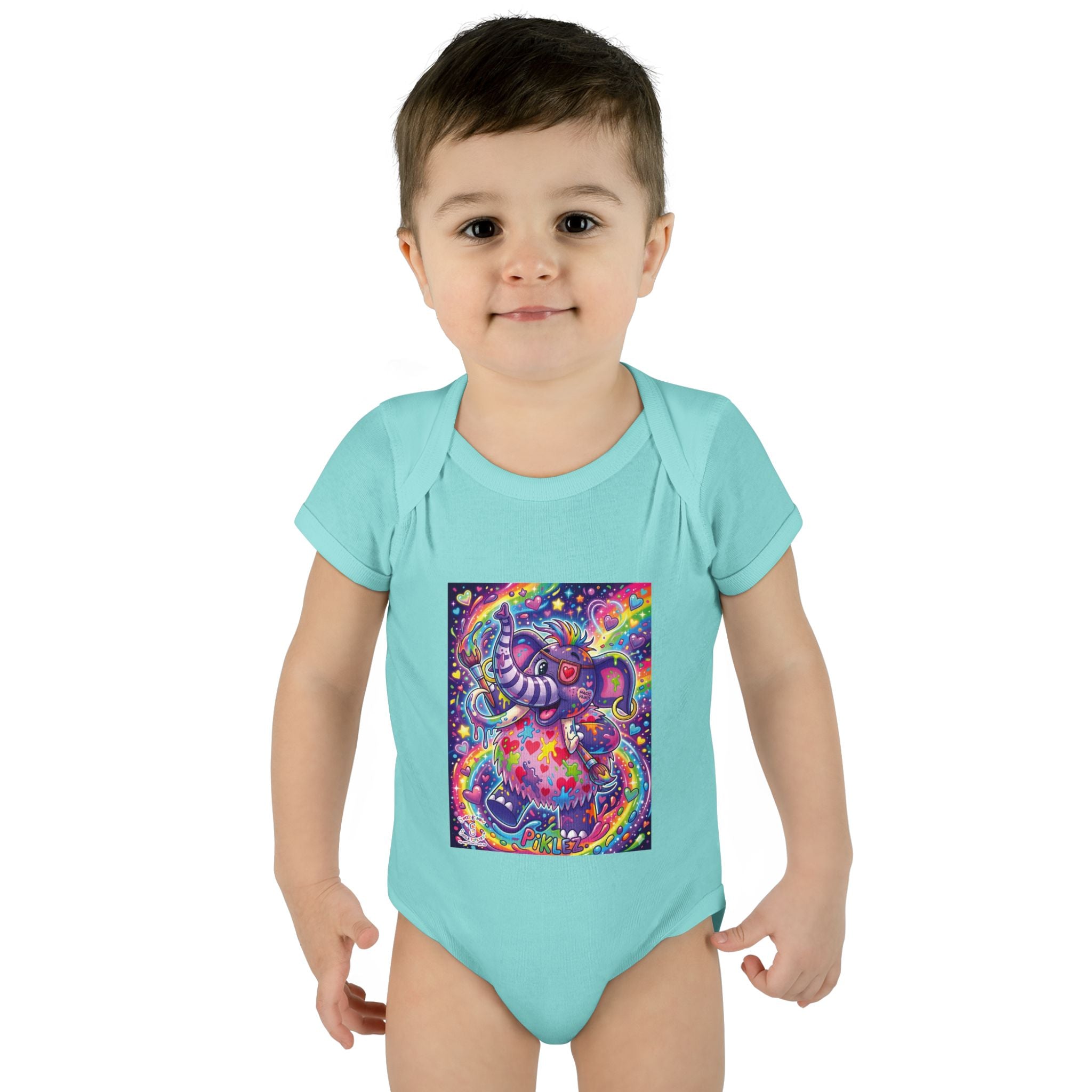 Piklez™ Infant Baby Rib Bodysuit – "Magic Paint!" Graphic | Smile Universe Collection