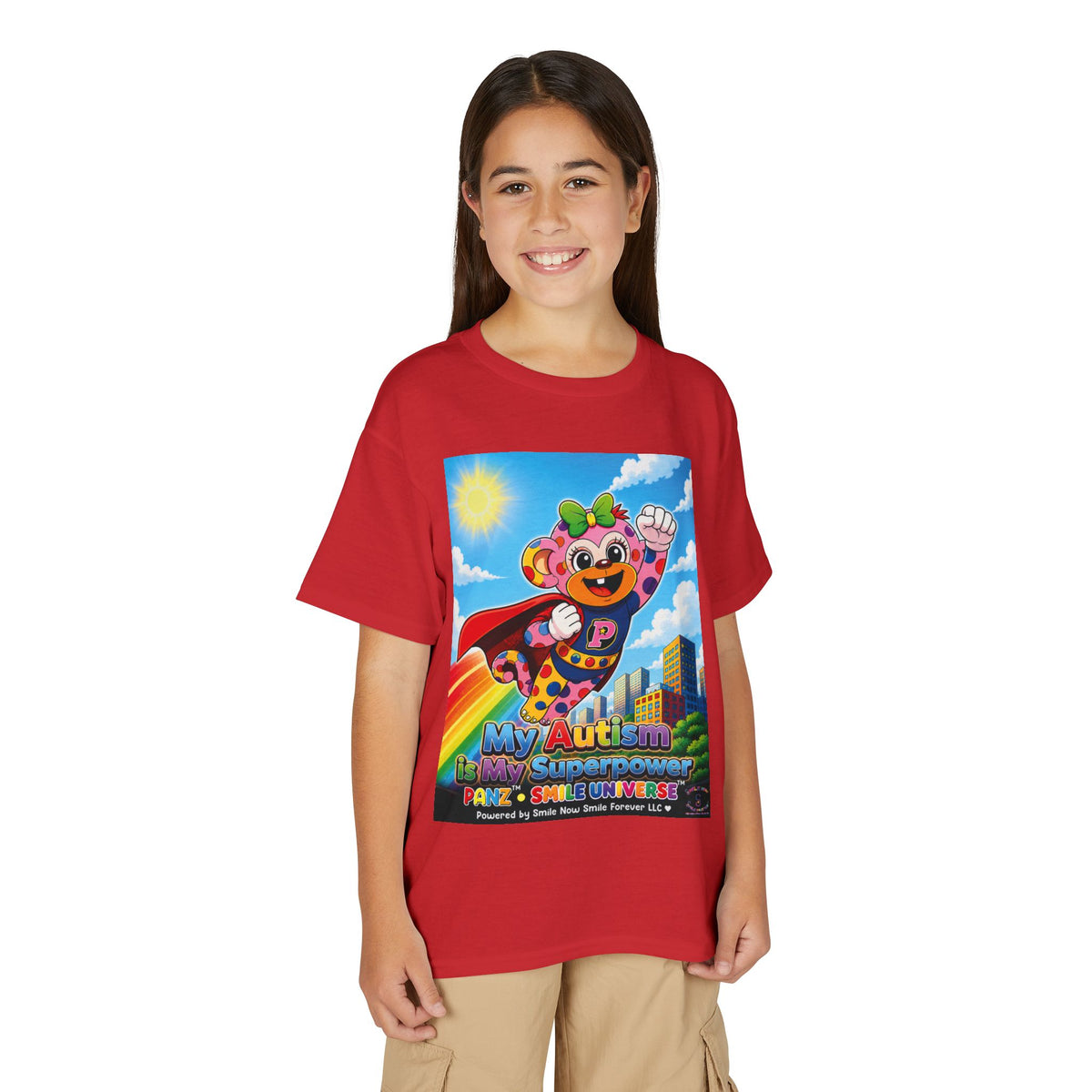 Panz™ Youth DryBlend® T-Shirt – "My Autism is My Superpower" Graphic | Smile Universe Collection