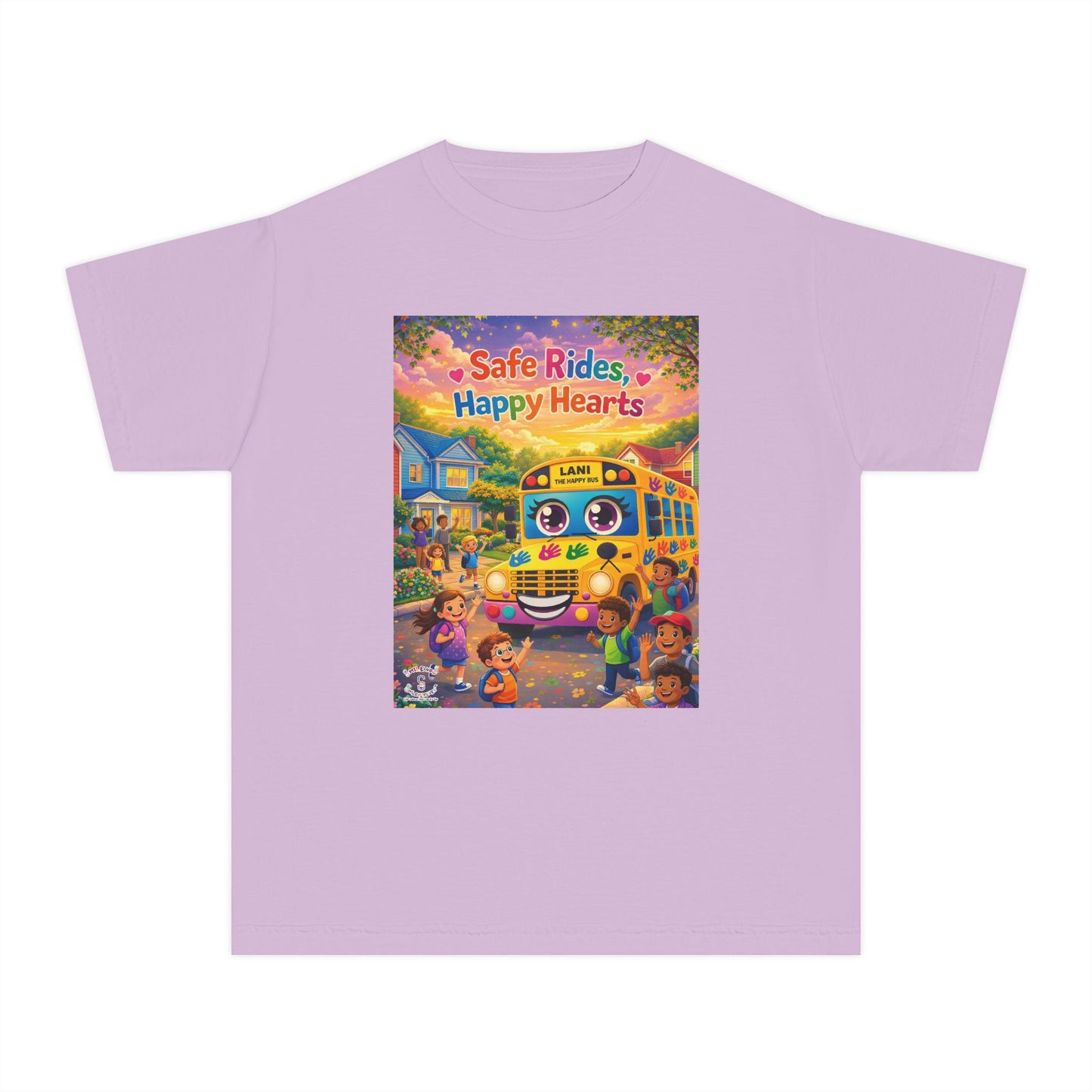 Lani™ Youth Midweight Tee – "Safe Rides, Happy Hearts" Graphic