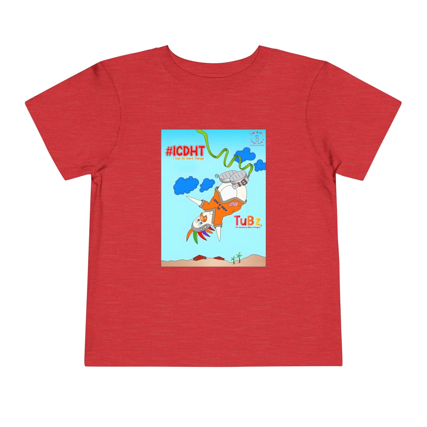 TuBz™ "I Can Do Hard Things" Toddler T-Shirt | Toddler Short Sleeve Tee  - Positive Kids Graphic Tee